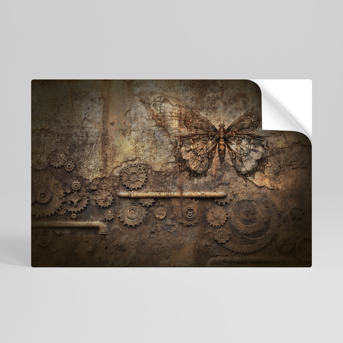 MECHANICAL BUTTERFLY Peel and Stick Horizontal Poster