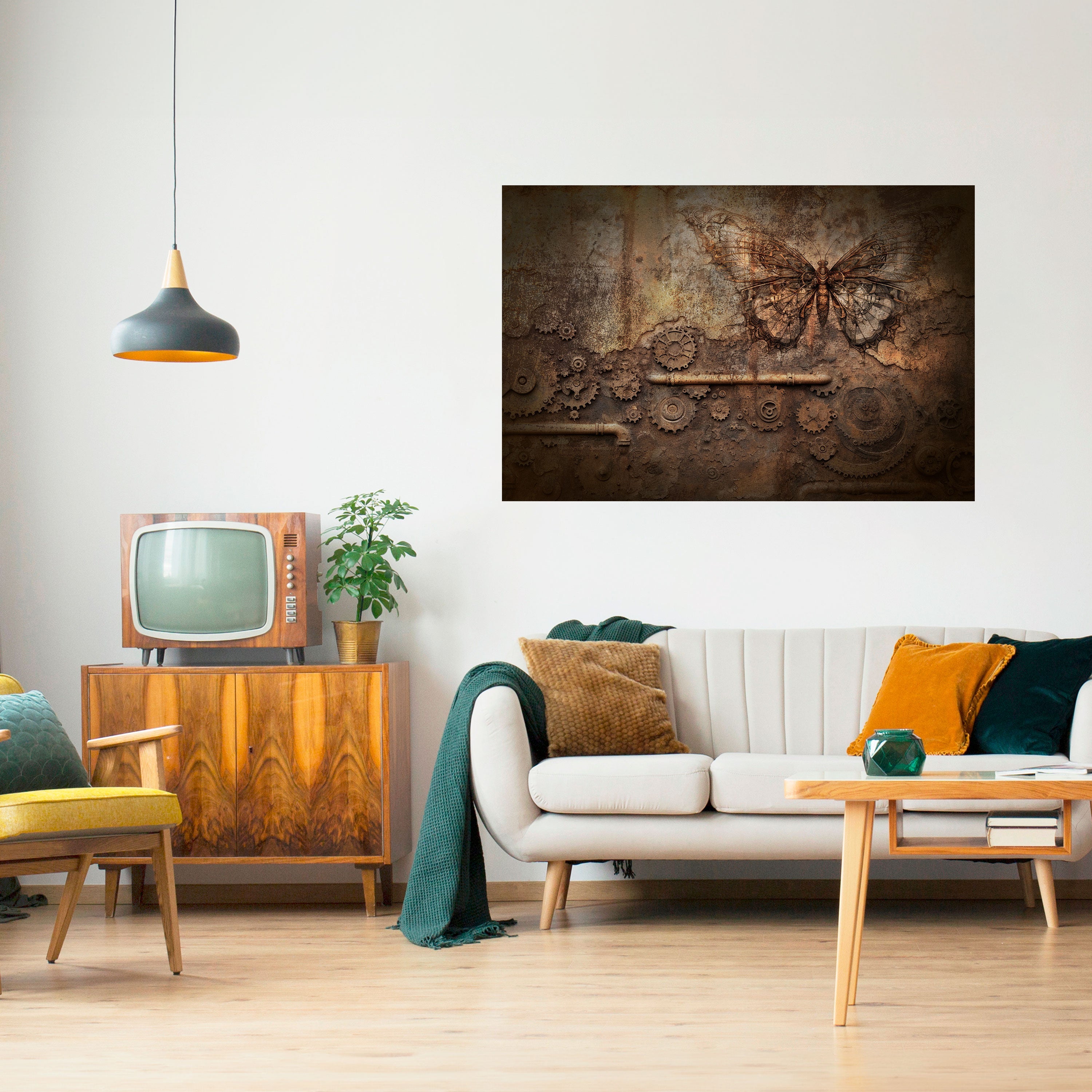 Affiche horizontale autocollante PAPILLON MÉCANIQUE