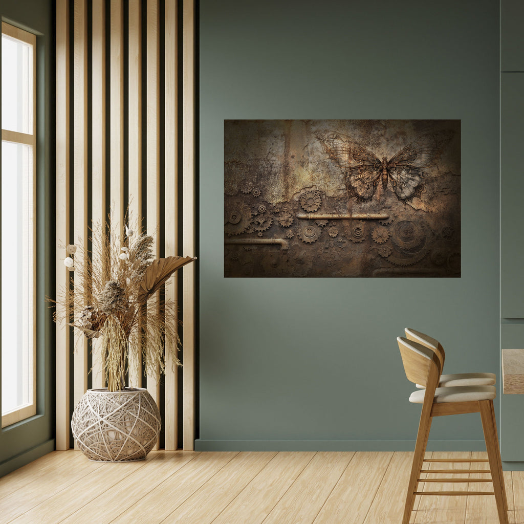 Affiche horizontale autocollante PAPILLON MÉCANIQUE