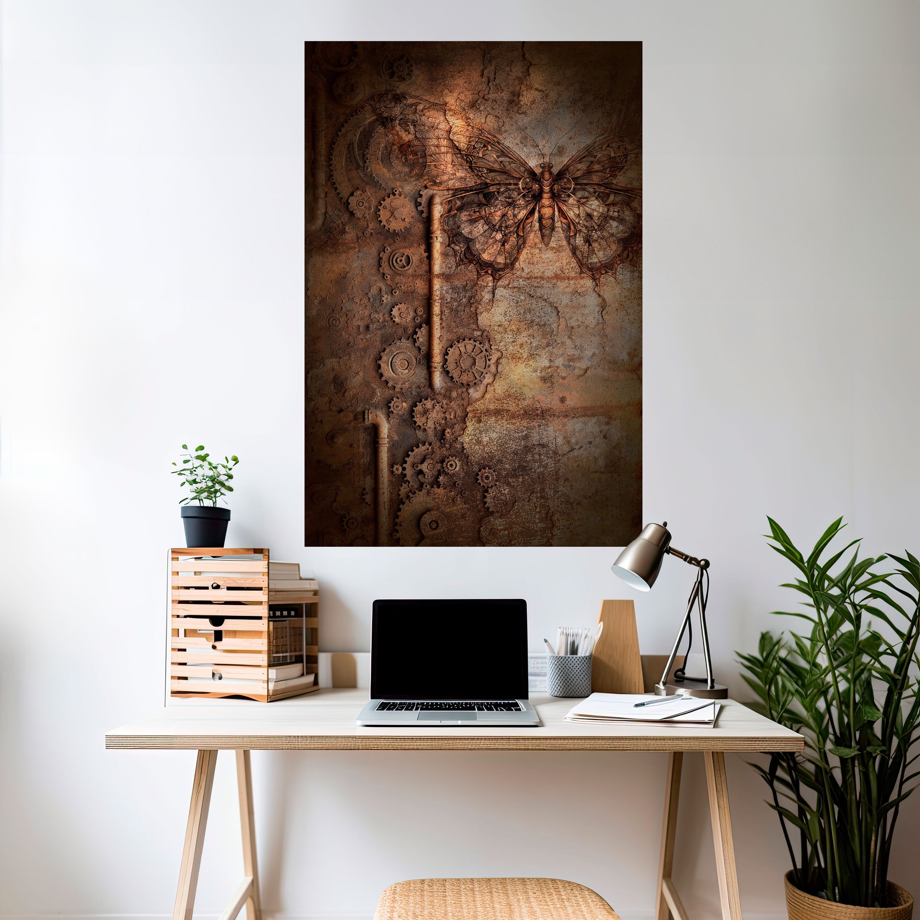 Affiche verticale autocollante « PAPILLON MÉCANIQUE »
