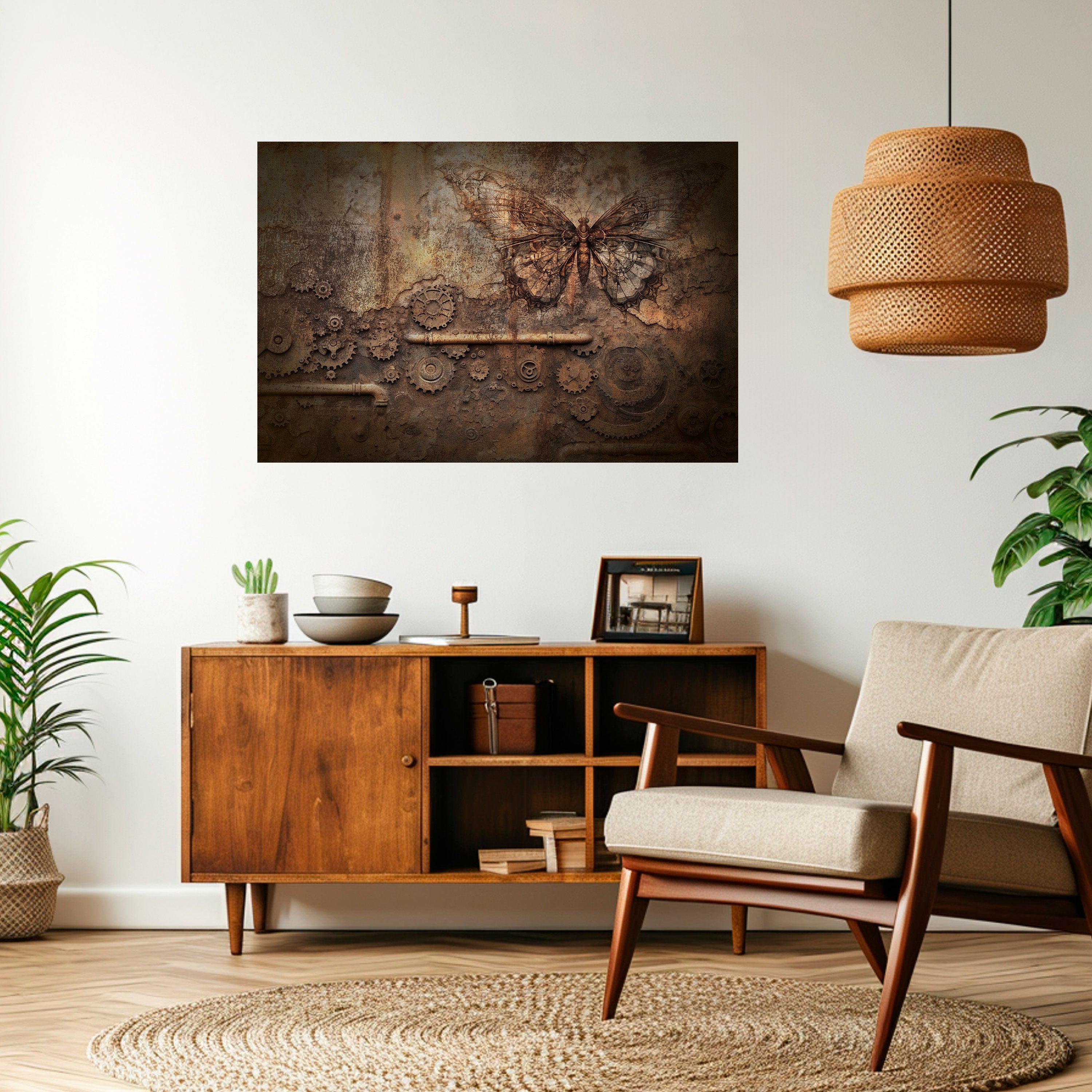 Affiche horizontale autocollante PAPILLON MÉCANIQUE