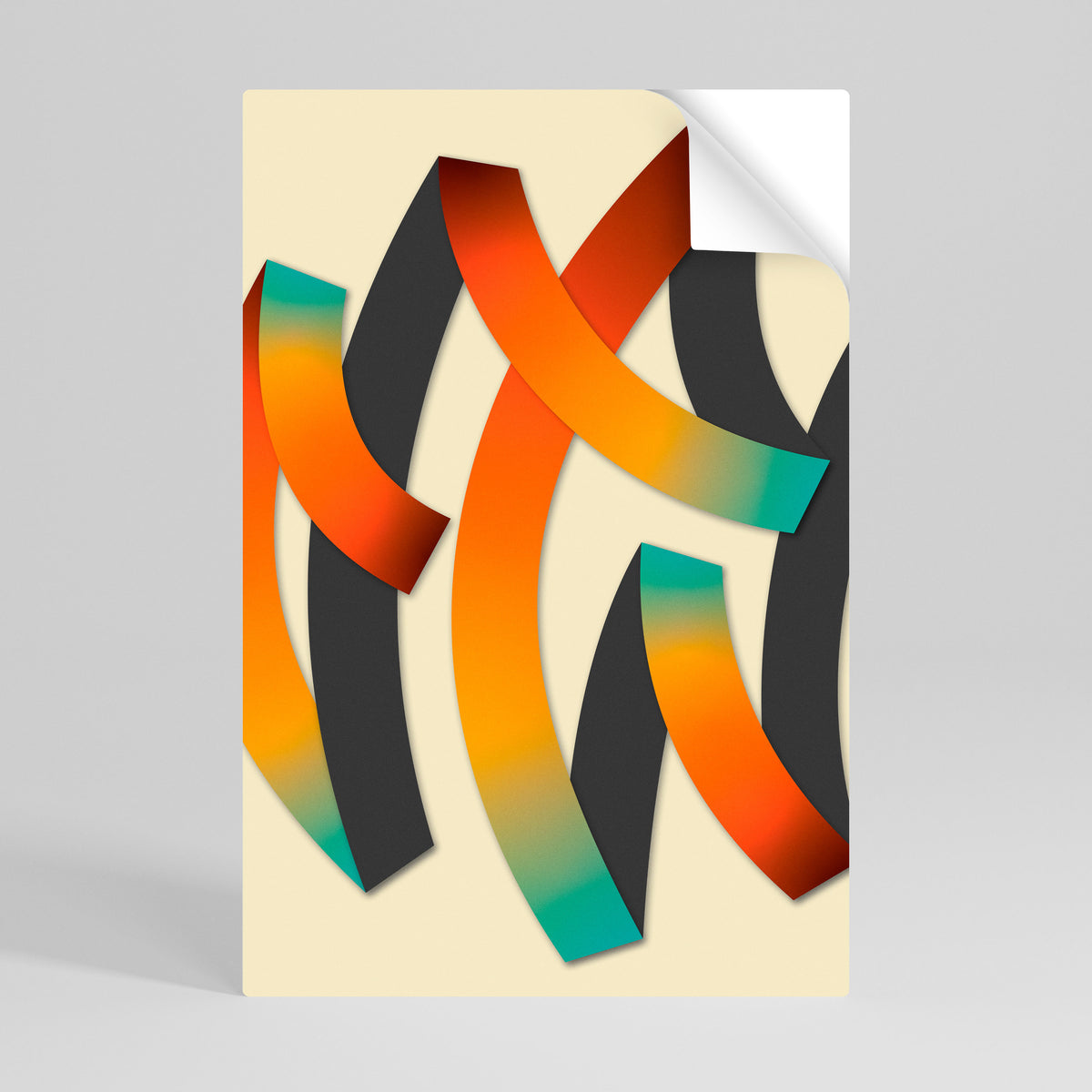 RIBBON REVERIE Peel and Stick Vertical Poster