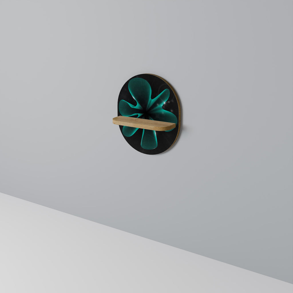 ELECTRIC ILLUSION Oval Art Shelf In Oak Effect