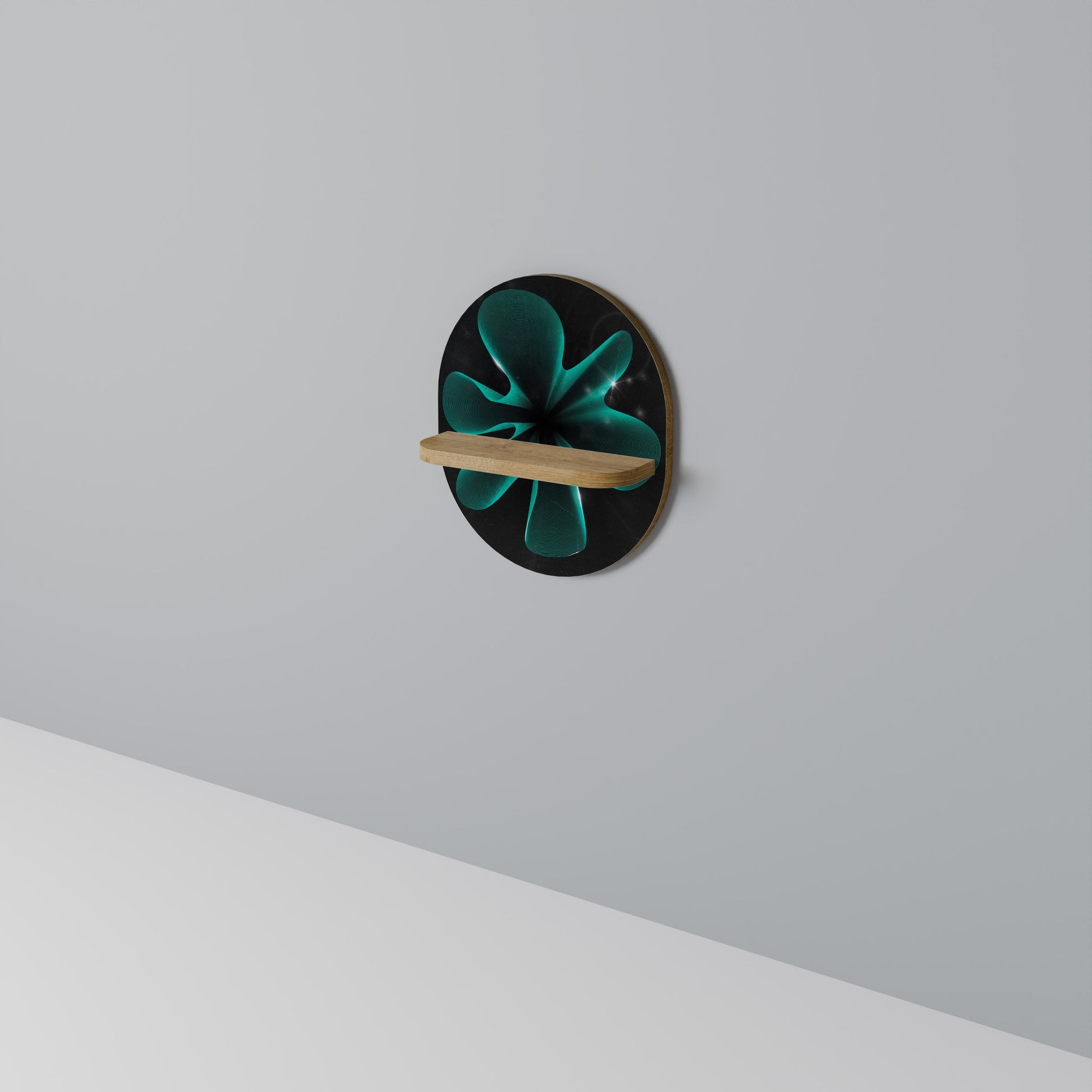 ELECTRIC ILLUSION Oval Art Shelf In Oak Effect