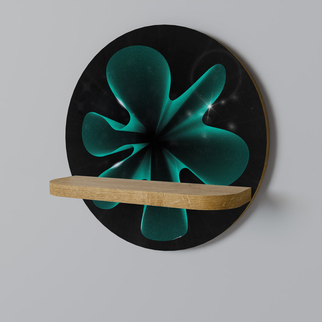 Étagère d'art ronde ELECTRIC ILLUSION effet chêne