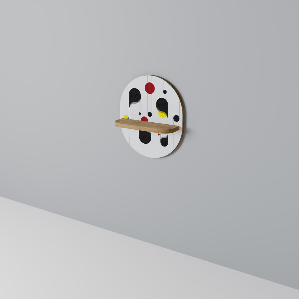 Étagère d'art ovale DOT-TO-DOT LULLABY effet chêne