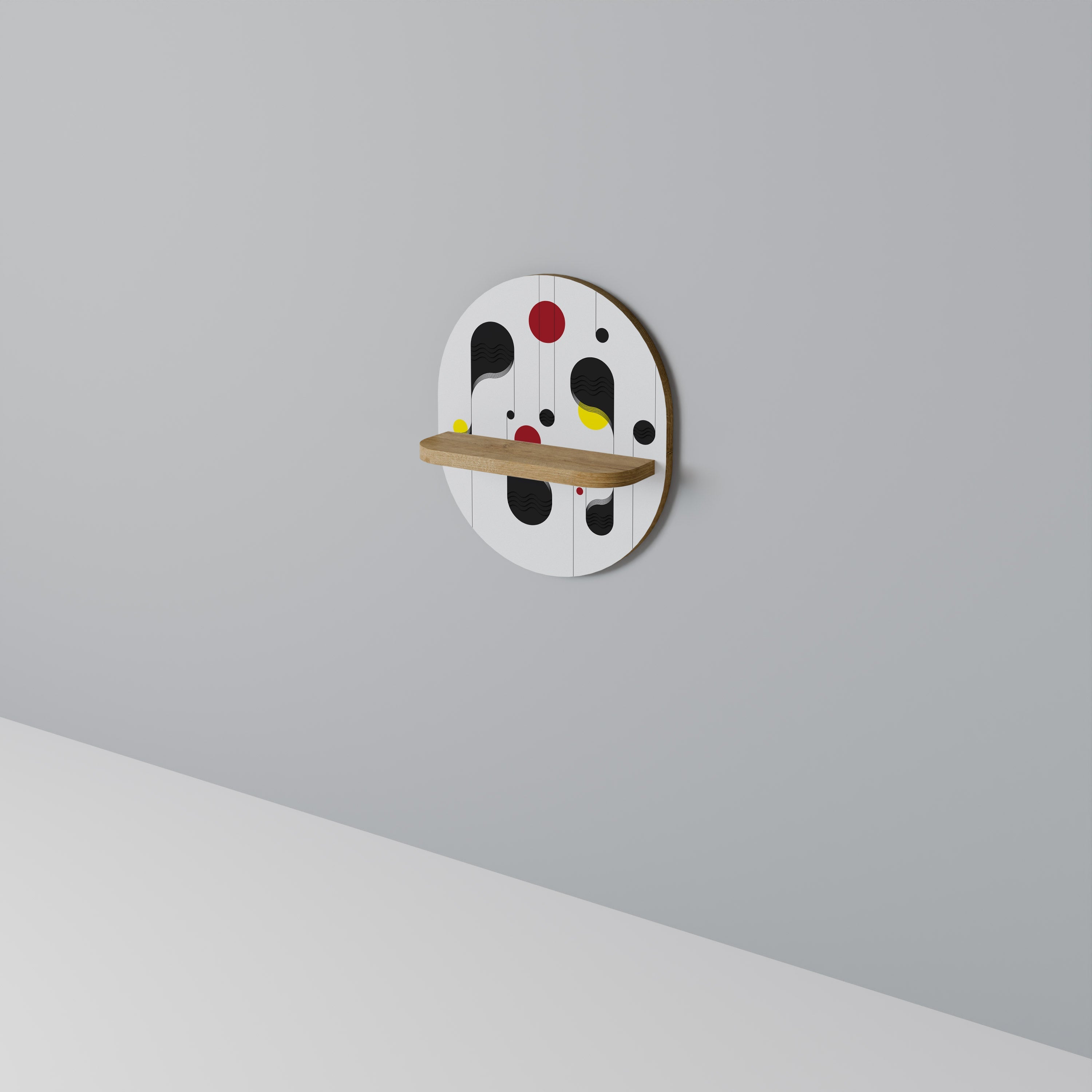 Étagère d'art ovale DOT-TO-DOT LULLABY effet chêne