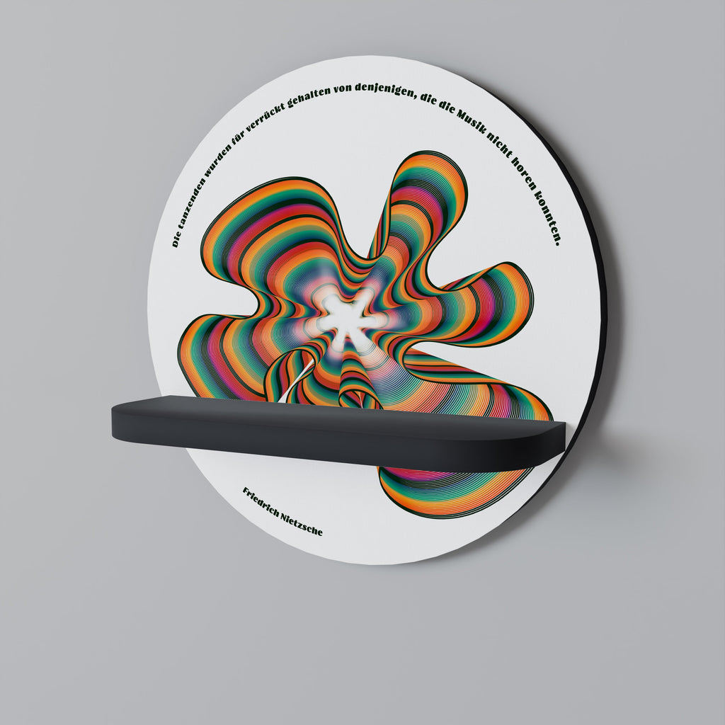 NOSTALGIC ECHOES [DE] Round Art Shelf In Black Finish