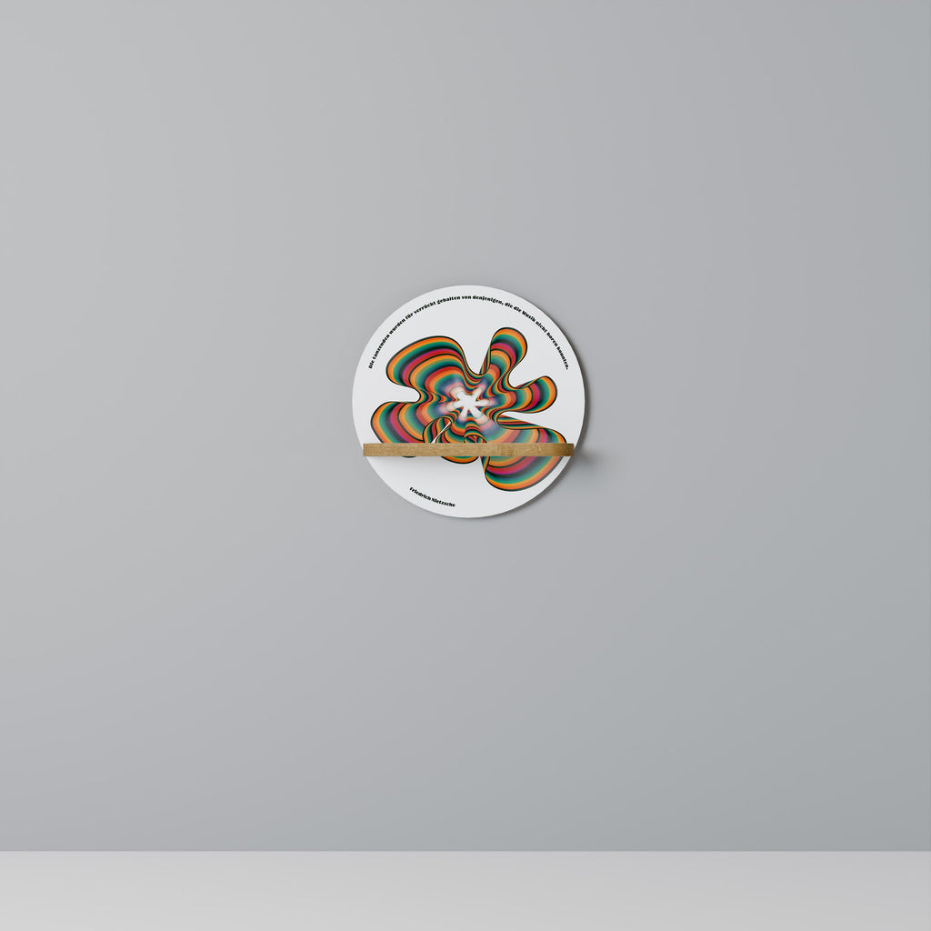 ÉCHOS NOSTALGIQUES [DE] Étagère d'art ronde effet chêne