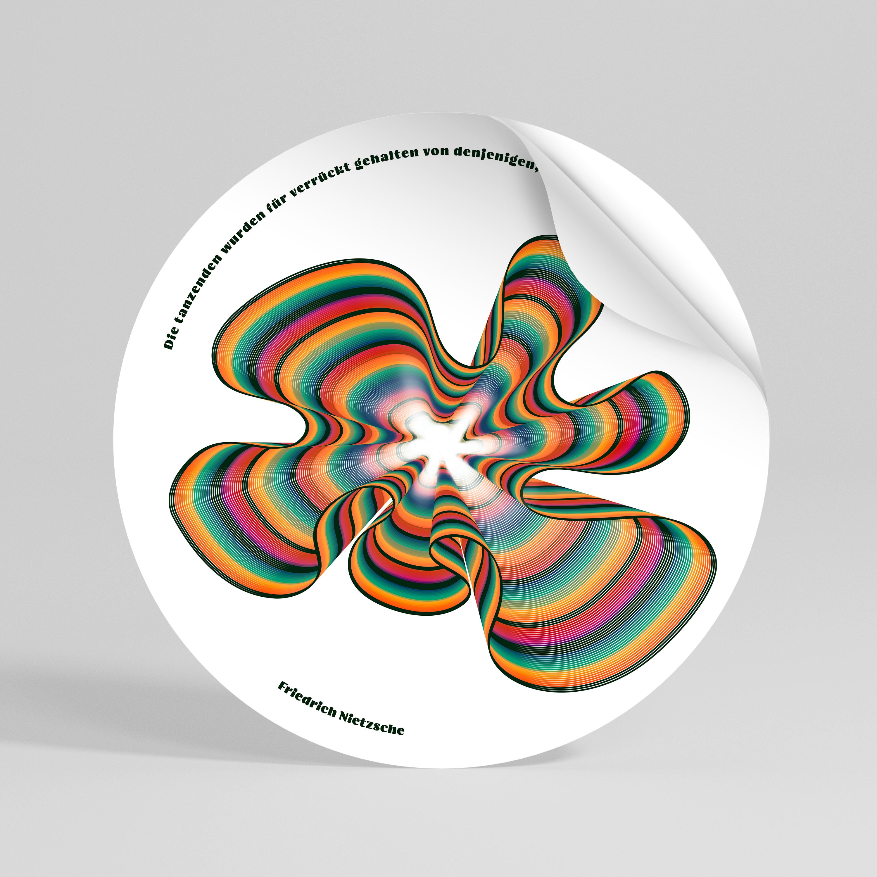 NOSTALGIC ECHOES [DE] Peel and Stick Round Sticker