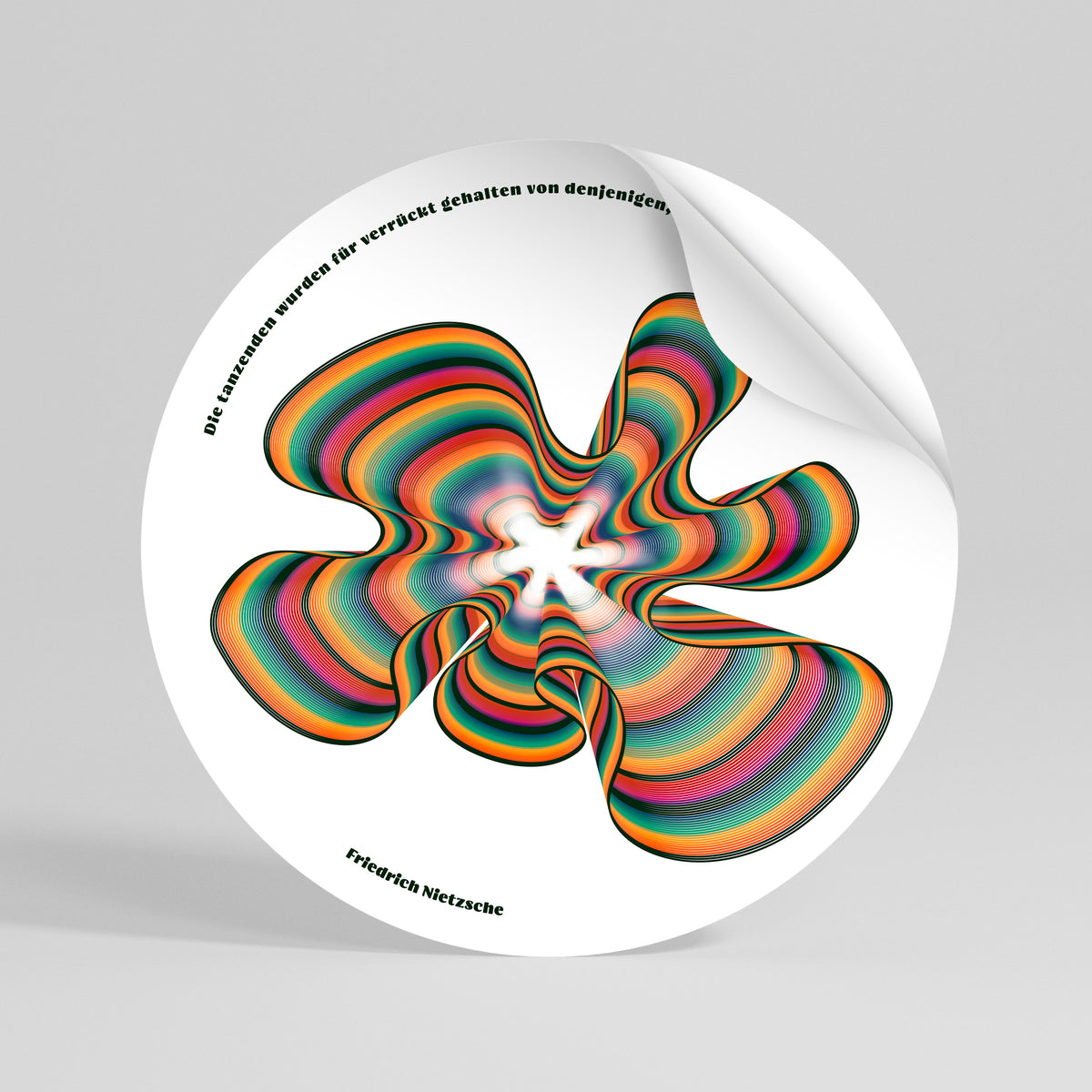 NOSTALGIC ECHOES [DE] Peel and Stick Round Sticker