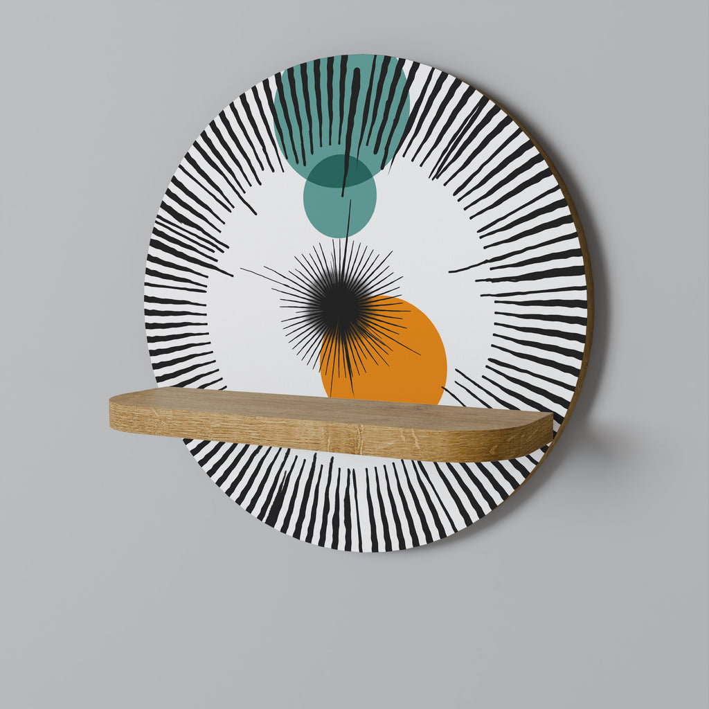 Étagère d'art ronde effet chêne CHROMALINE CREATION