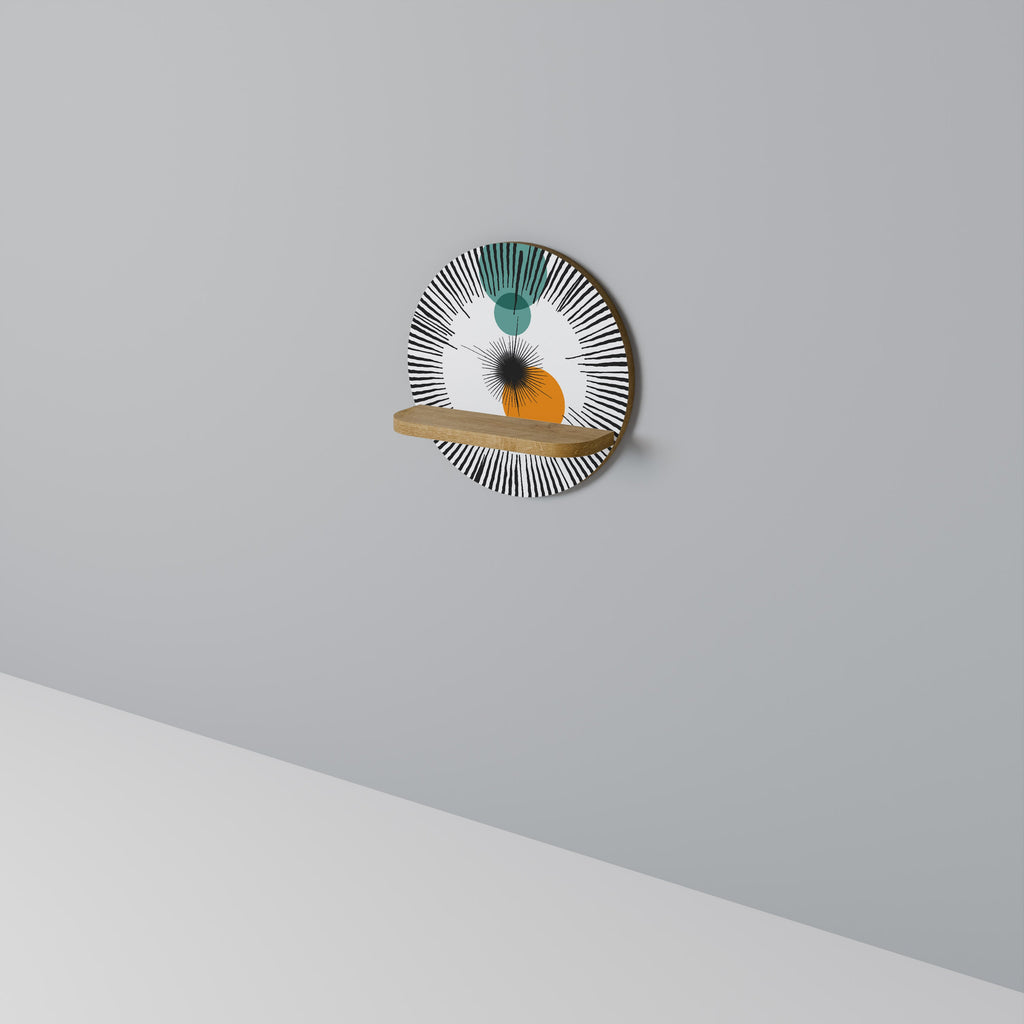 Étagère d'art ronde effet chêne CHROMALINE CREATION