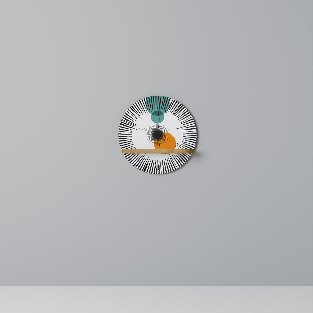 Étagère d'art ronde effet chêne CHROMALINE CREATION