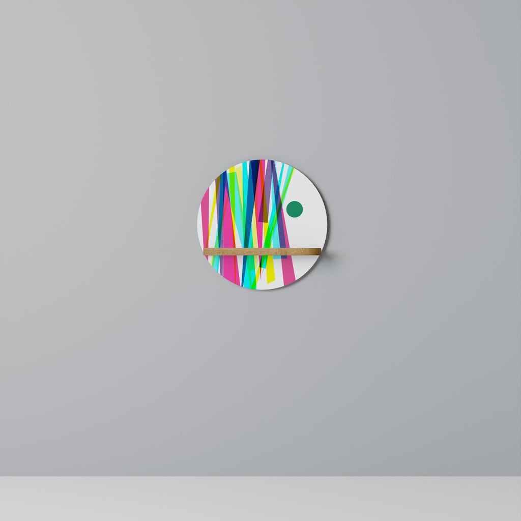 Étagère d'art ronde WHIMSY NEON effet chêne