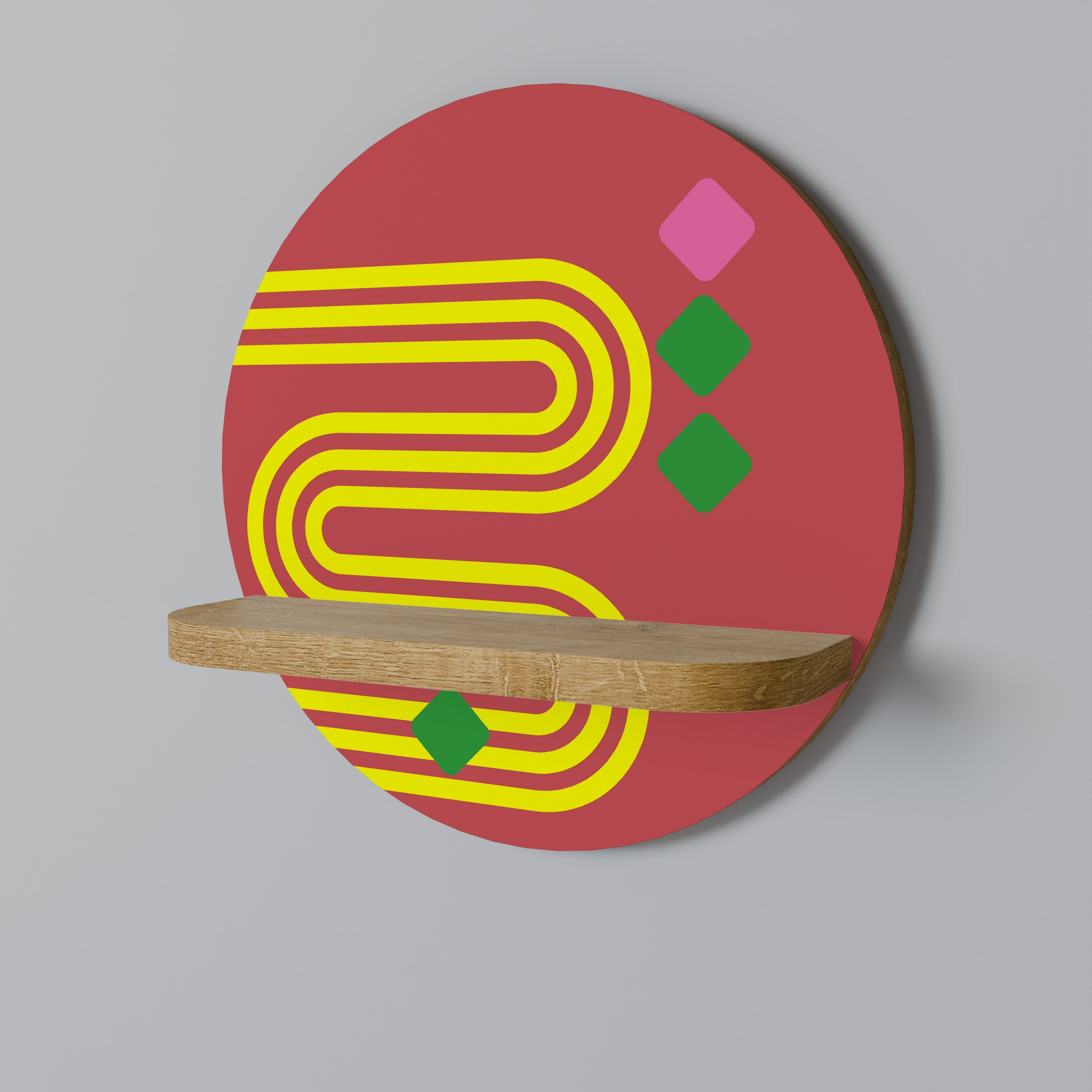 Étagère ronde effet chêne LOST IN CHROMA