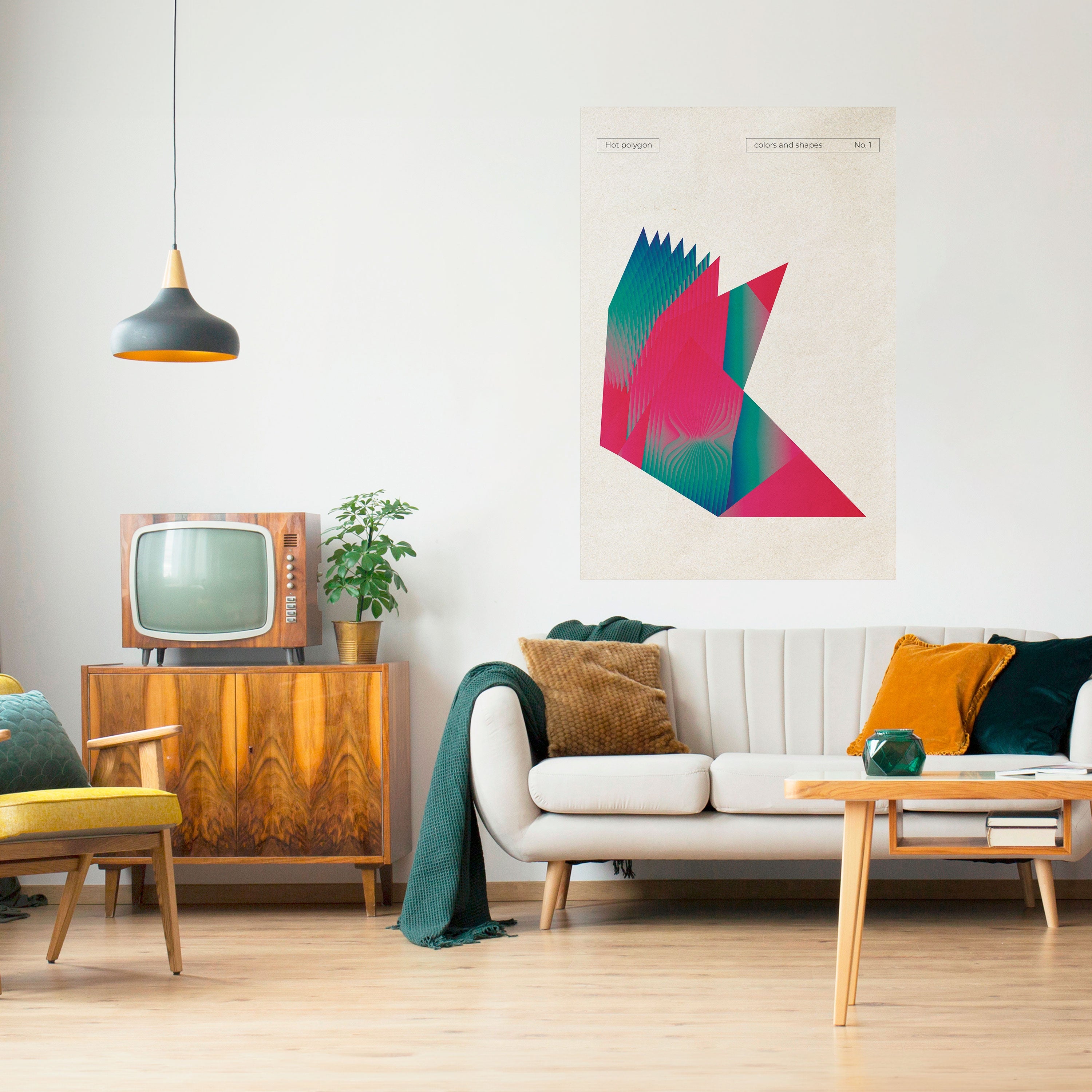 Affiche verticale autocollante HOT POLYGON
