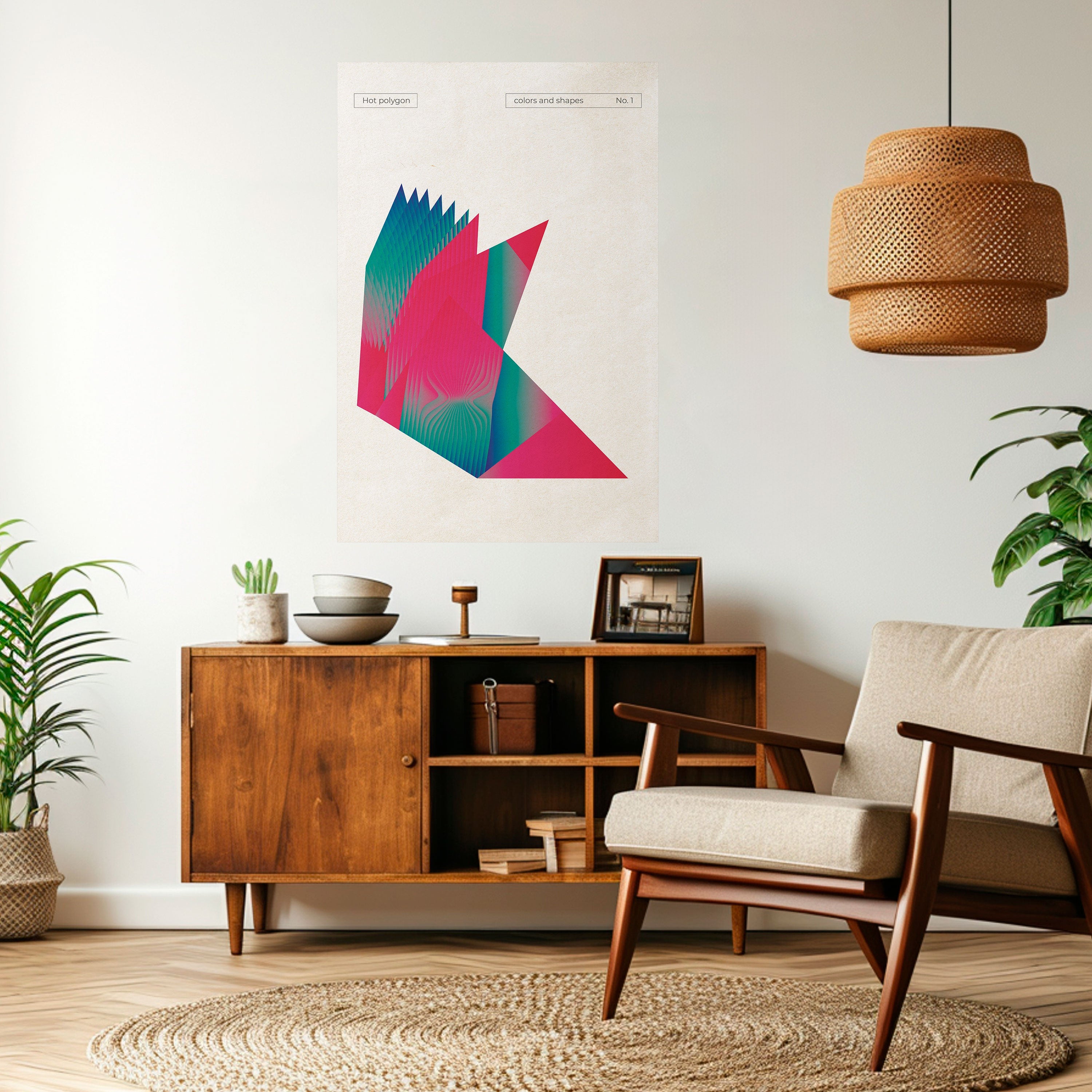 Affiche verticale autocollante HOT POLYGON