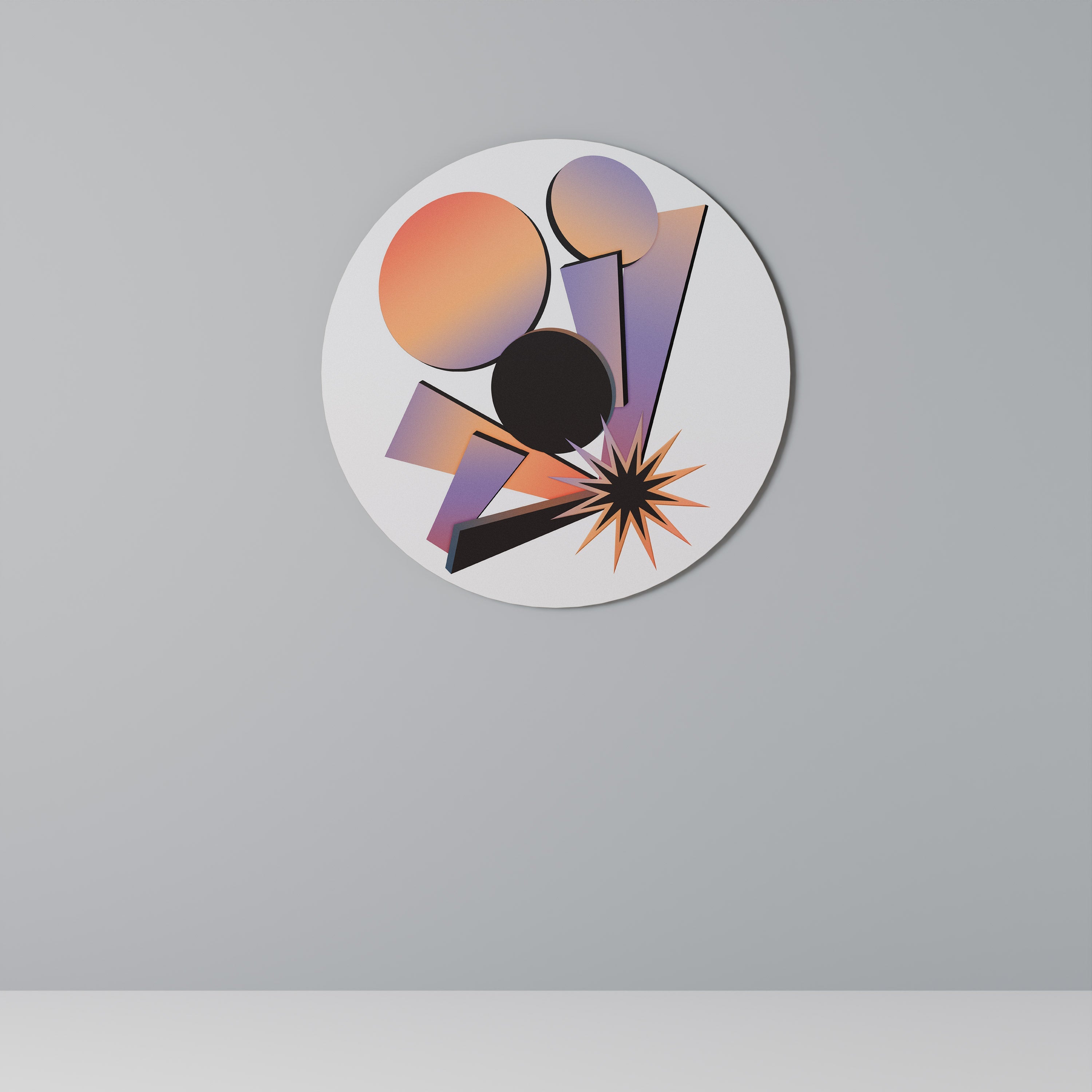 ANGULAR ARTISTRY Art mural rond