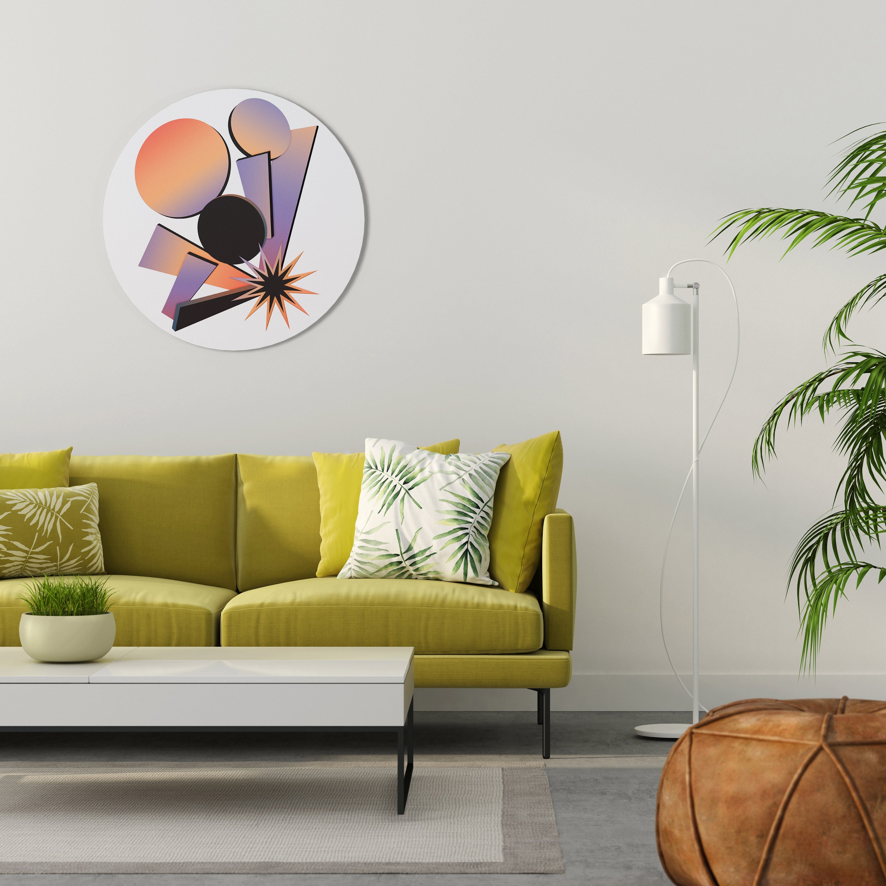ANGULAR ARTISTRY Art mural rond