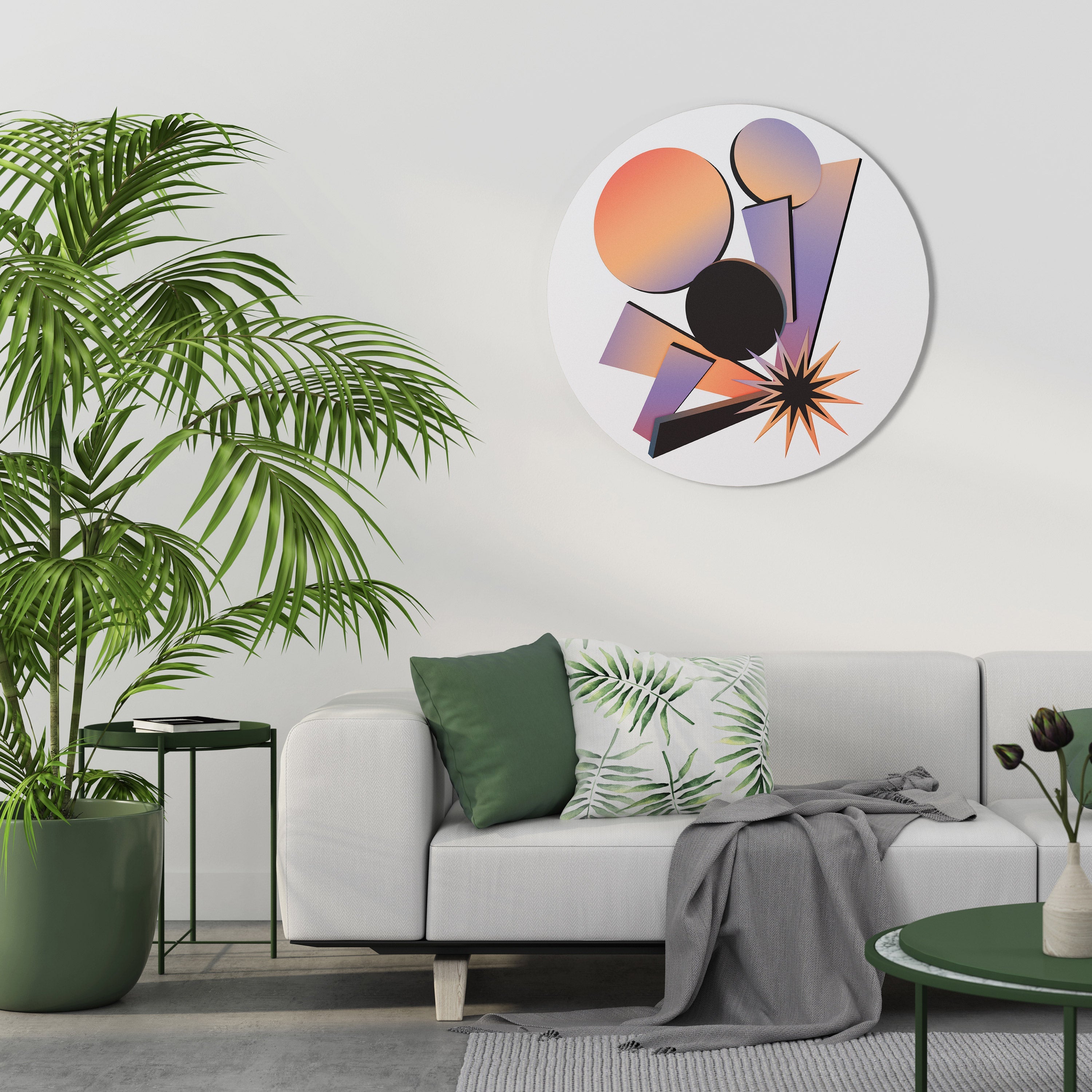 ANGULAR ARTISTRY Art mural rond