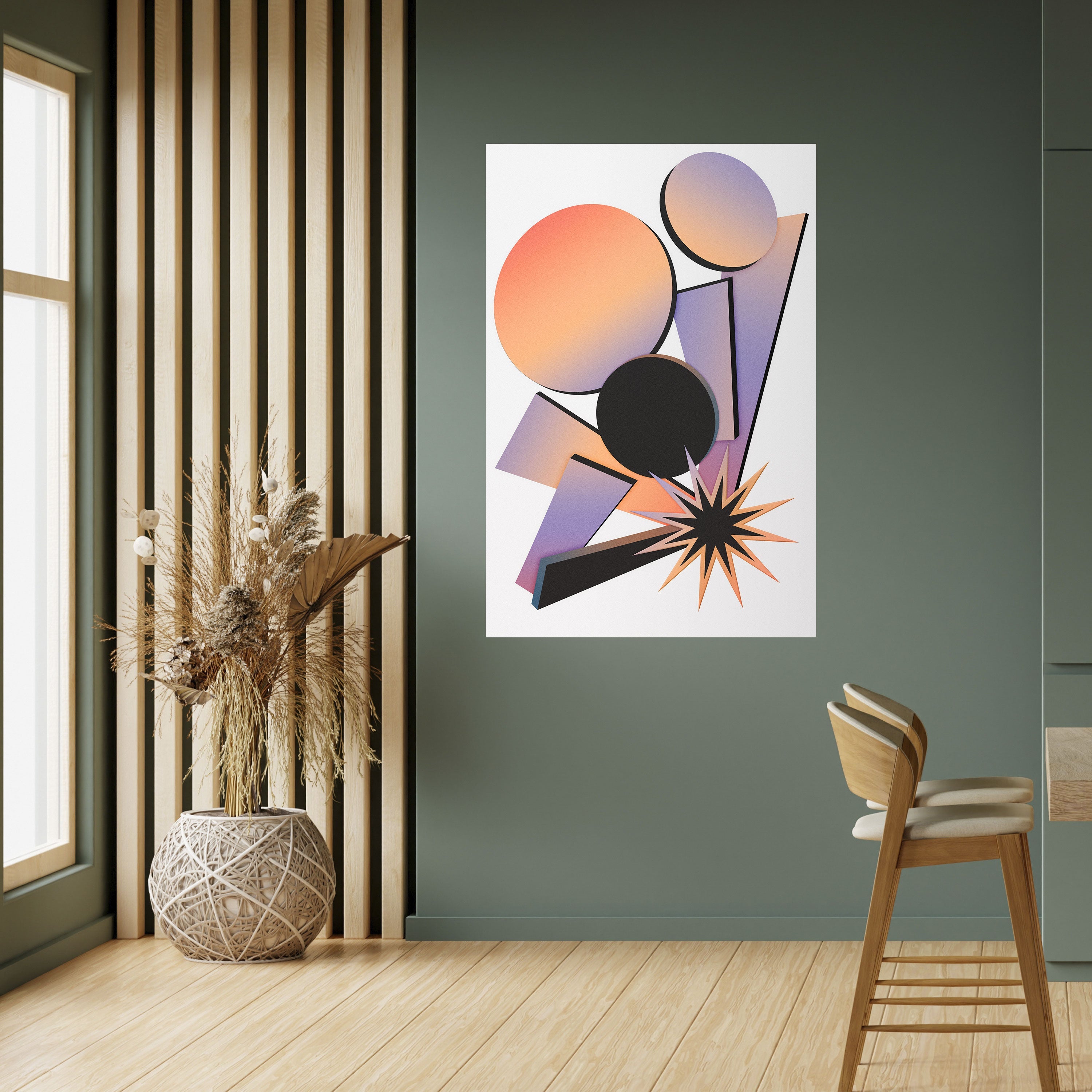 Affiche verticale autocollante ANGULAR ARTISTRY