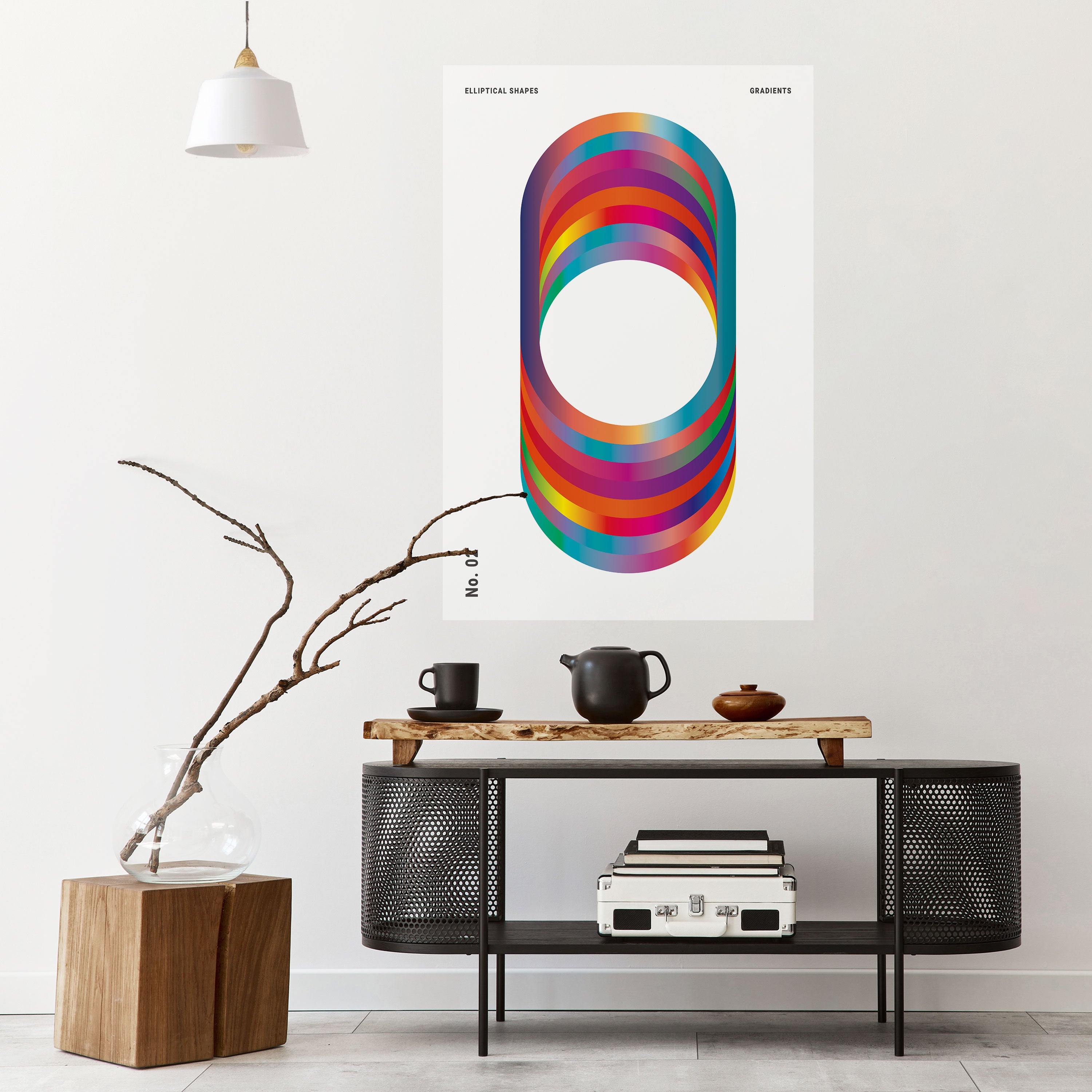 Affiche verticale autocollante à dégradés élastiques
