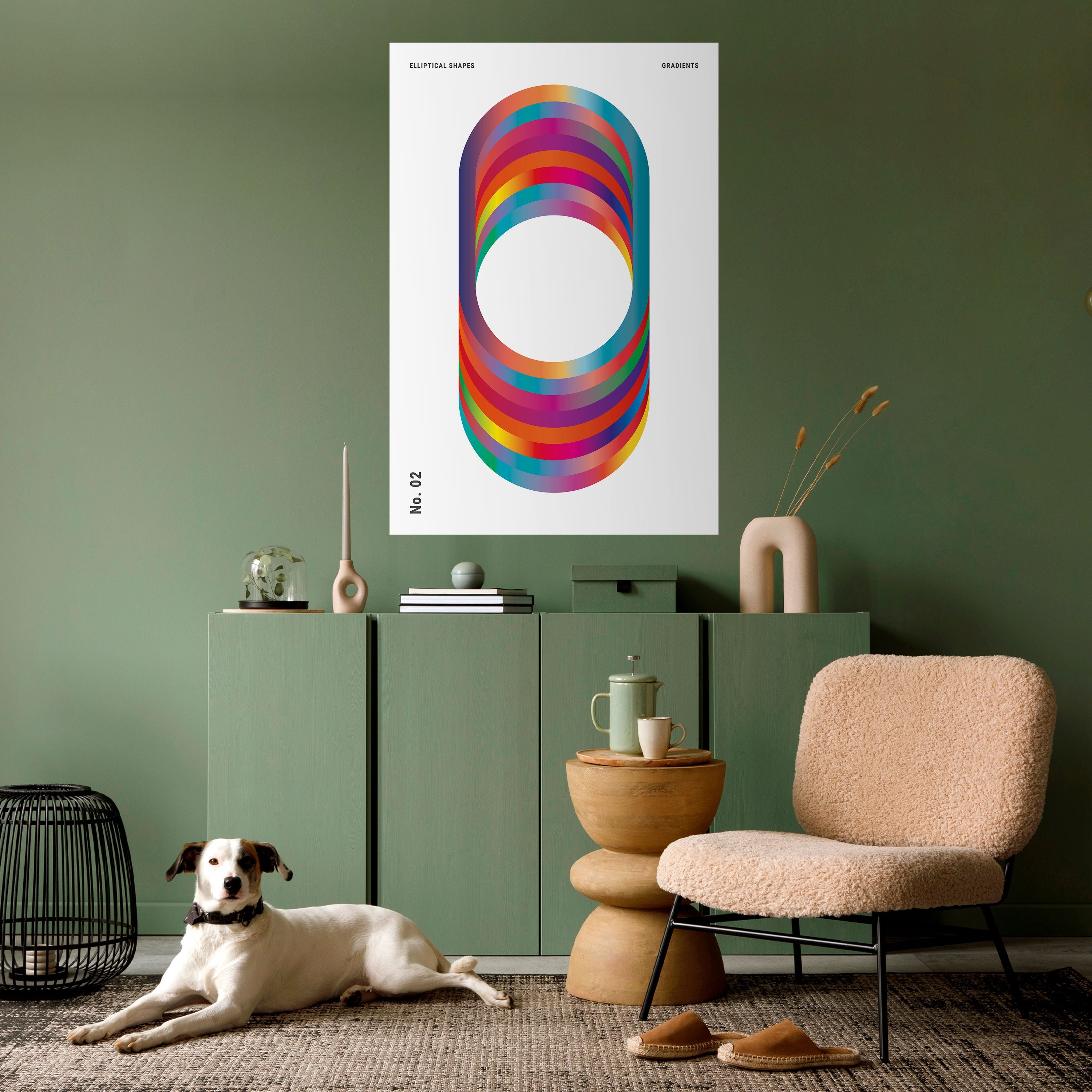 Affiche verticale autocollante à dégradés élastiques