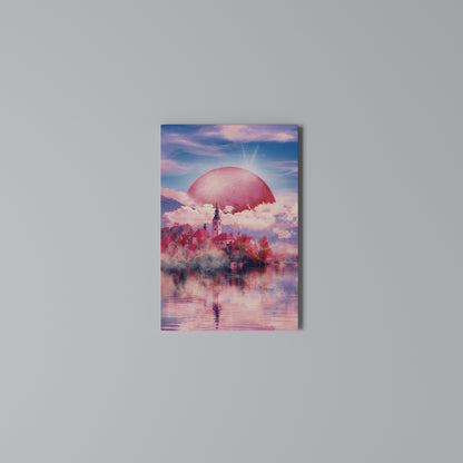MARS OVER THE BLED LAKE Vertical Canvas Print
