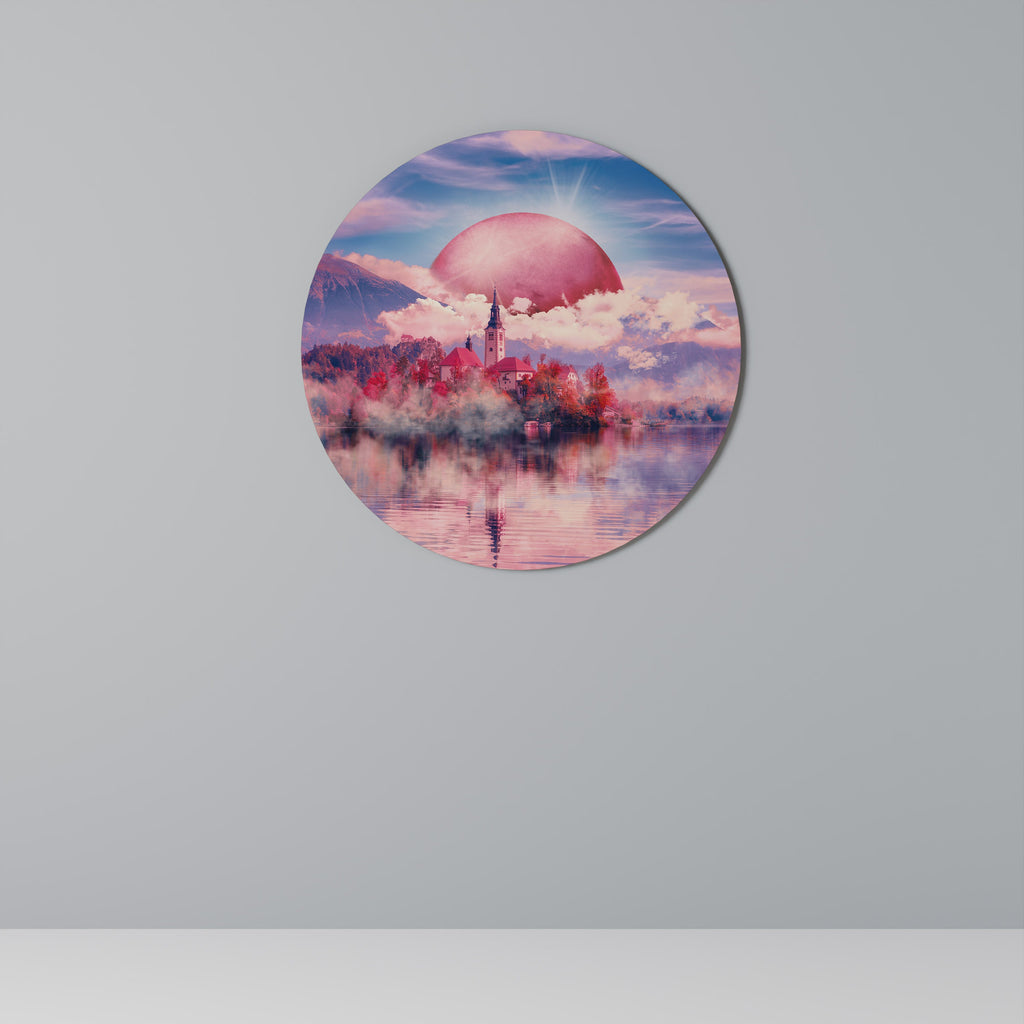 MARS SUR LE LAC DE BLED Art mural rond