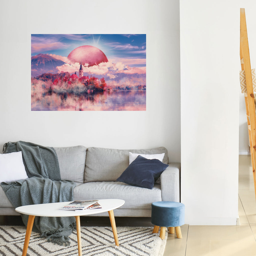 Affiche horizontale autocollante « MARS SUR LE LAC DE BLED »