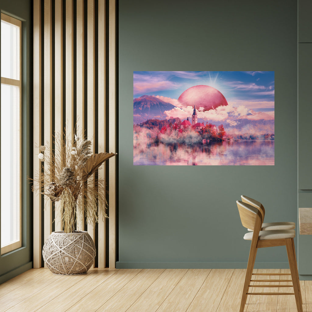 Affiche horizontale autocollante « MARS SUR LE LAC DE BLED »