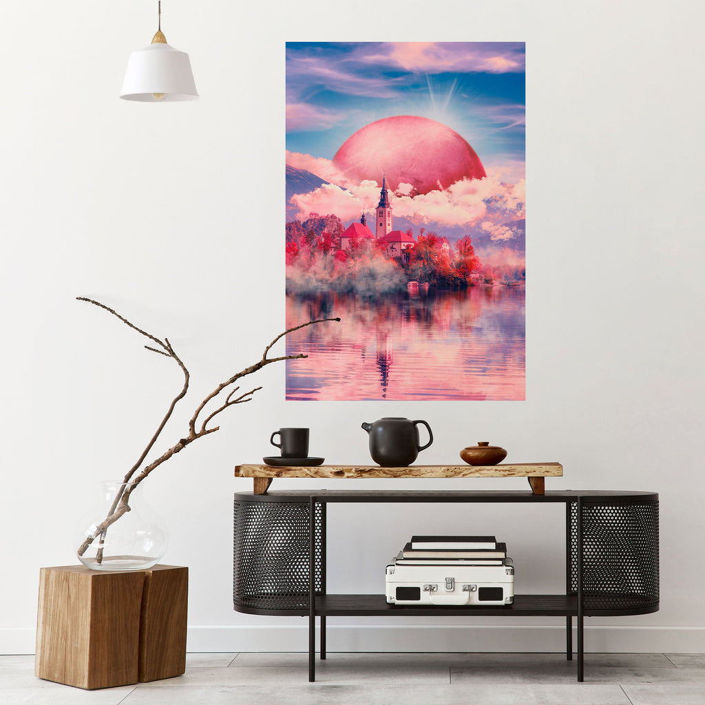 Affiche verticale autocollante « MARS SUR LE LAC DE BLED »