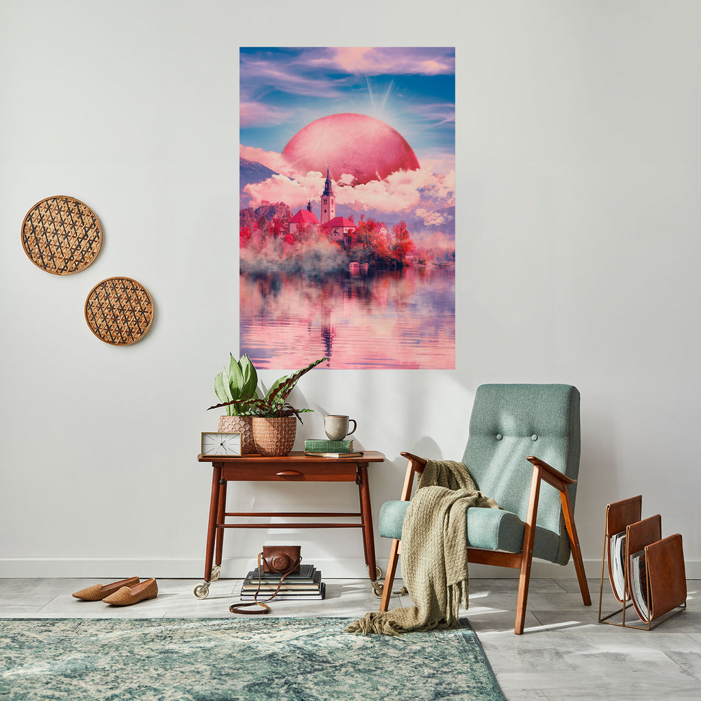 Affiche verticale autocollante « MARS SUR LE LAC DE BLED »