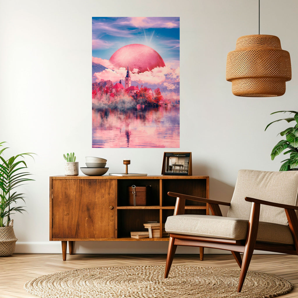 Affiche verticale autocollante « MARS SUR LE LAC DE BLED »