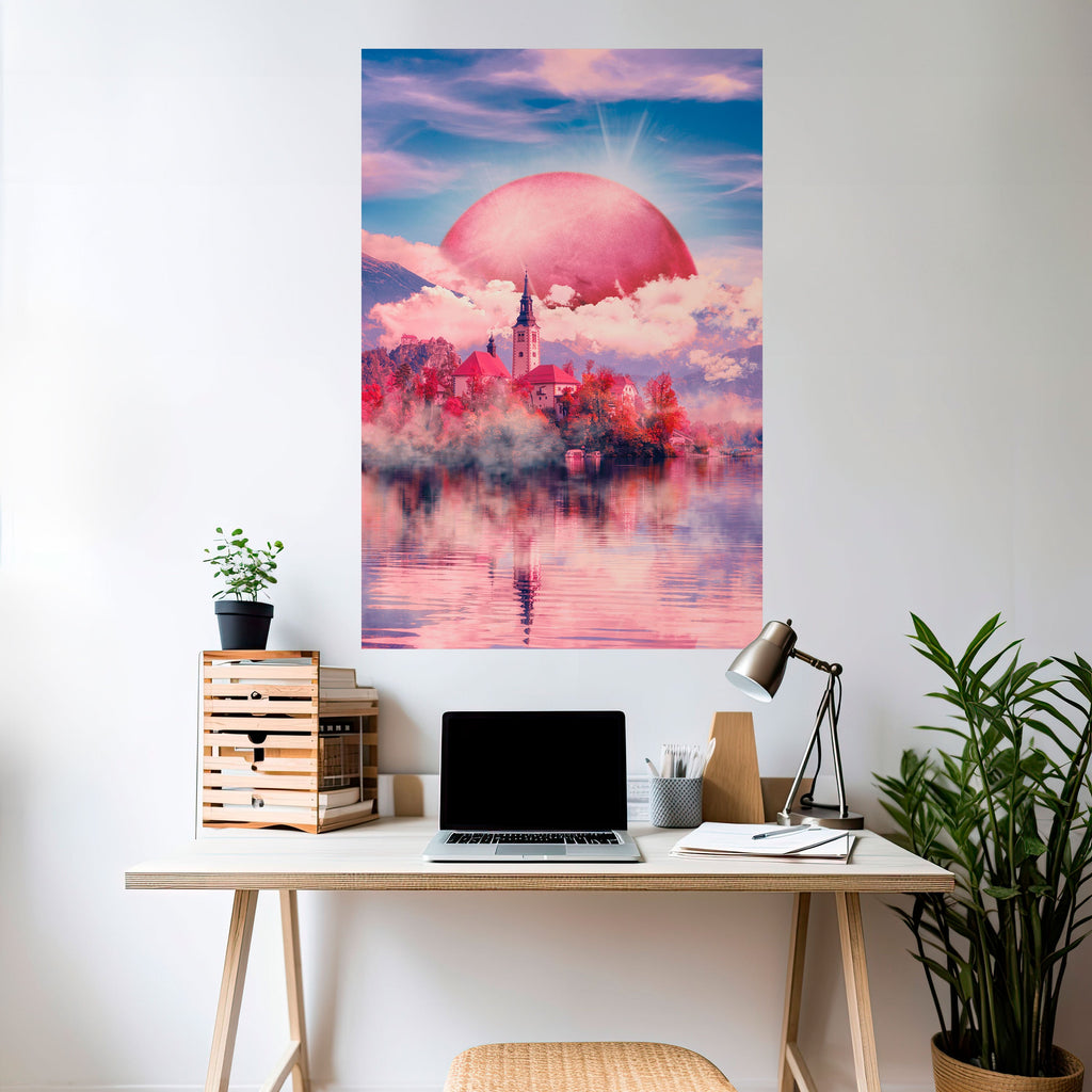 Affiche verticale autocollante « MARS SUR LE LAC DE BLED »