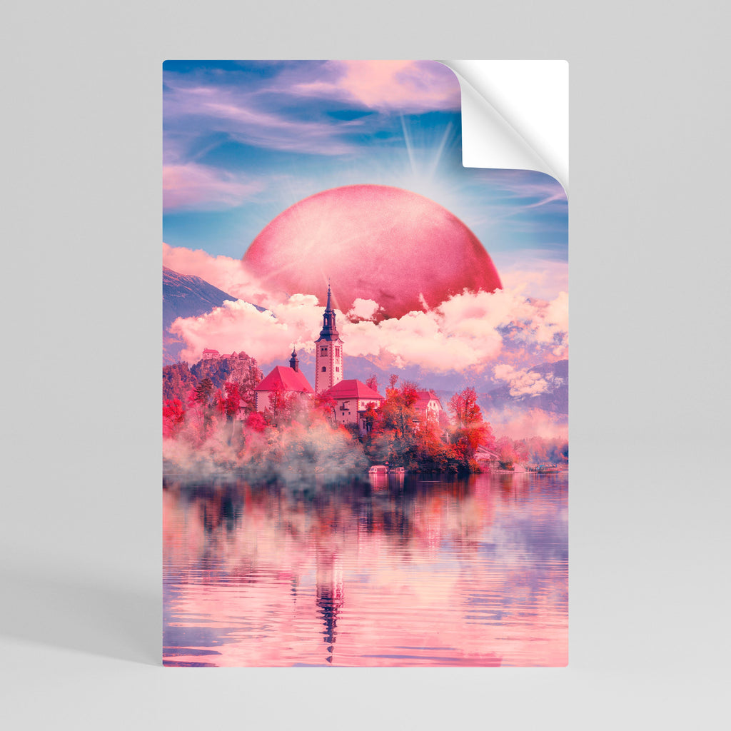 Affiche verticale autocollante « MARS SUR LE LAC DE BLED »