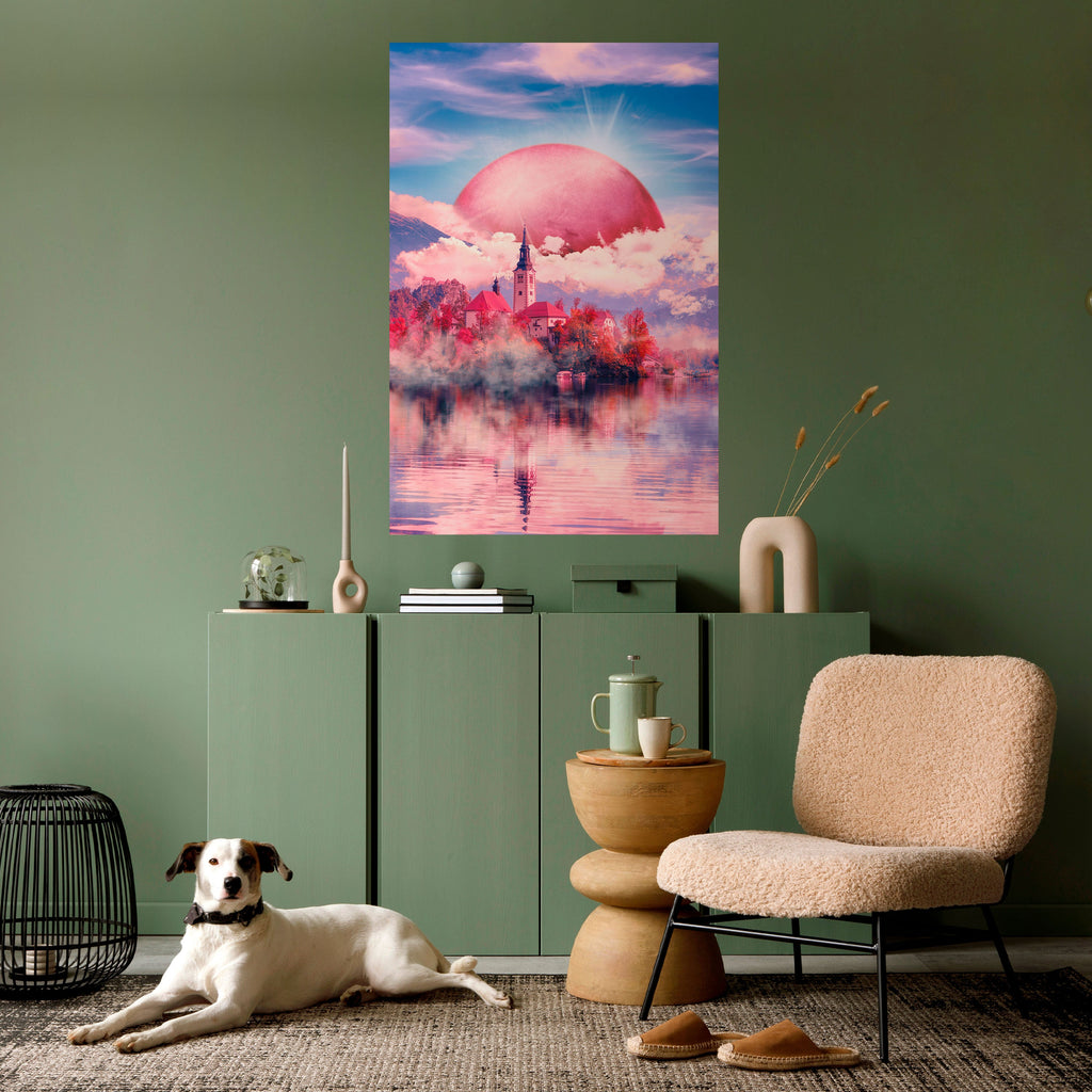 Affiche verticale autocollante « MARS SUR LE LAC DE BLED »