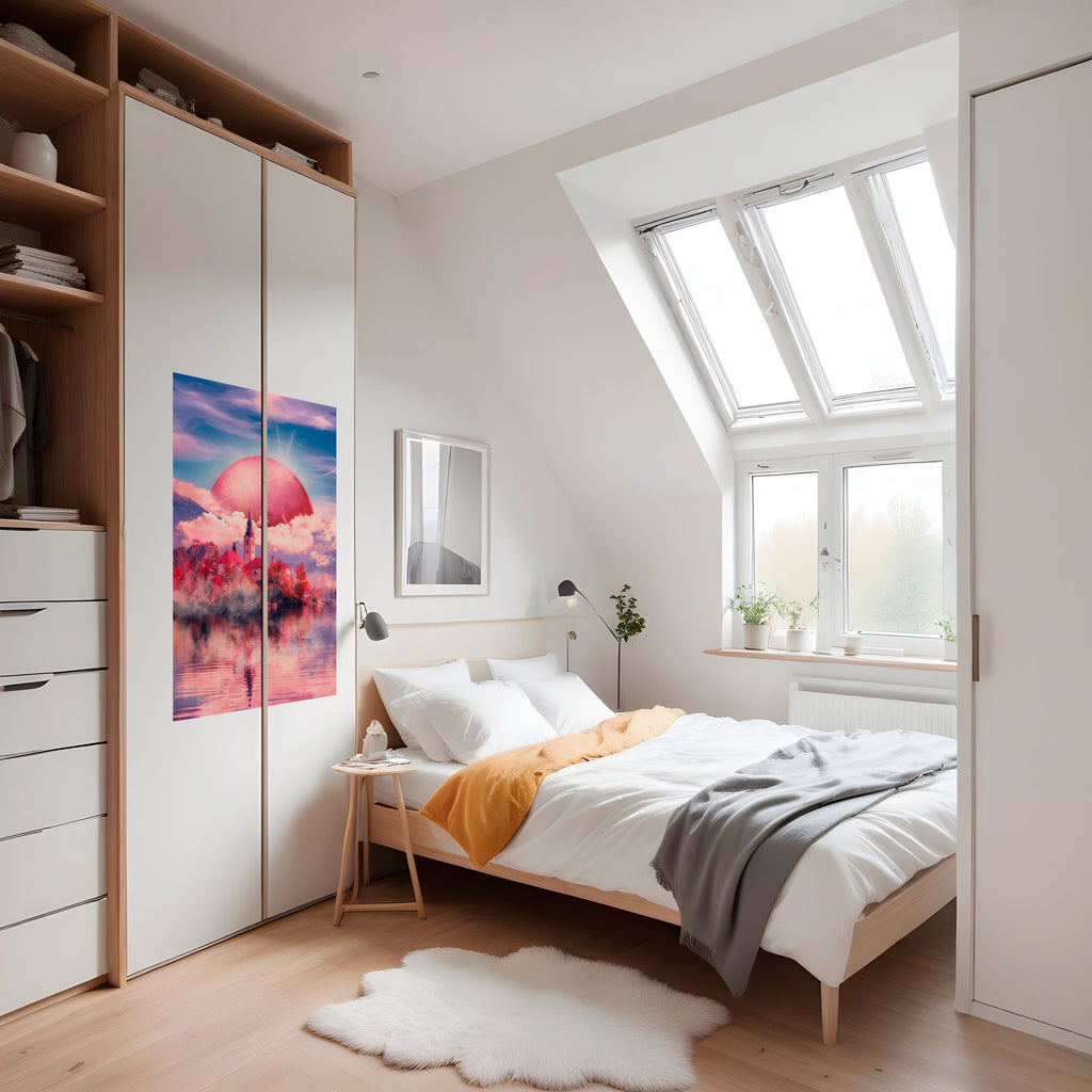 Affiche verticale autocollante « MARS SUR LE LAC DE BLED »