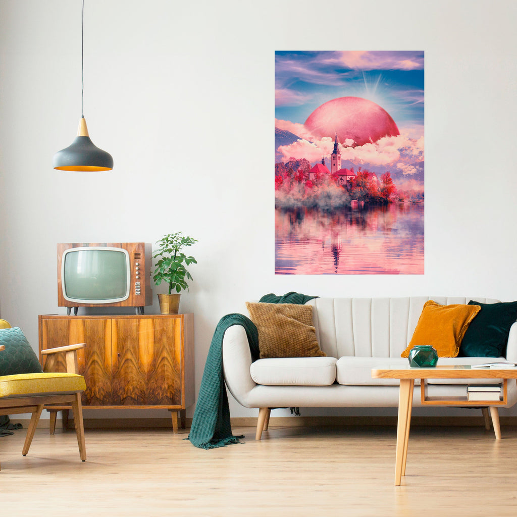 Affiche verticale autocollante « MARS SUR LE LAC DE BLED »