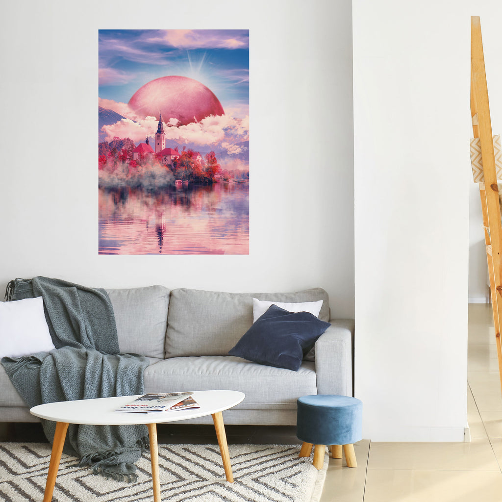 Affiche verticale autocollante « MARS SUR LE LAC DE BLED »