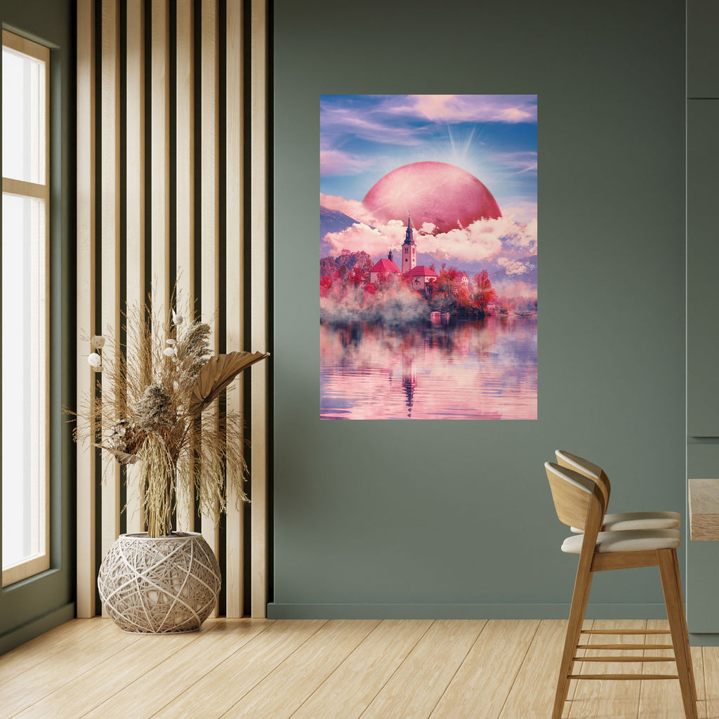 Affiche verticale autocollante « MARS SUR LE LAC DE BLED »