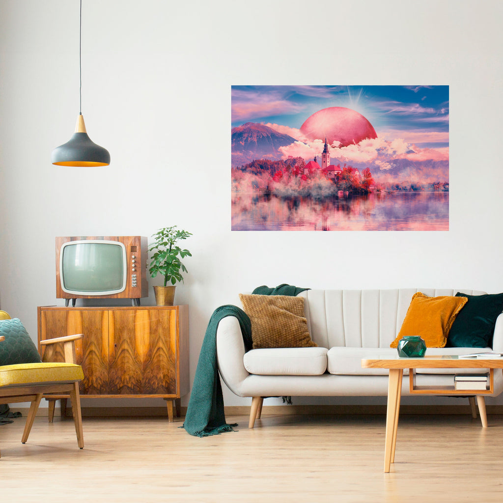 Affiche horizontale autocollante « MARS SUR LE LAC DE BLED »