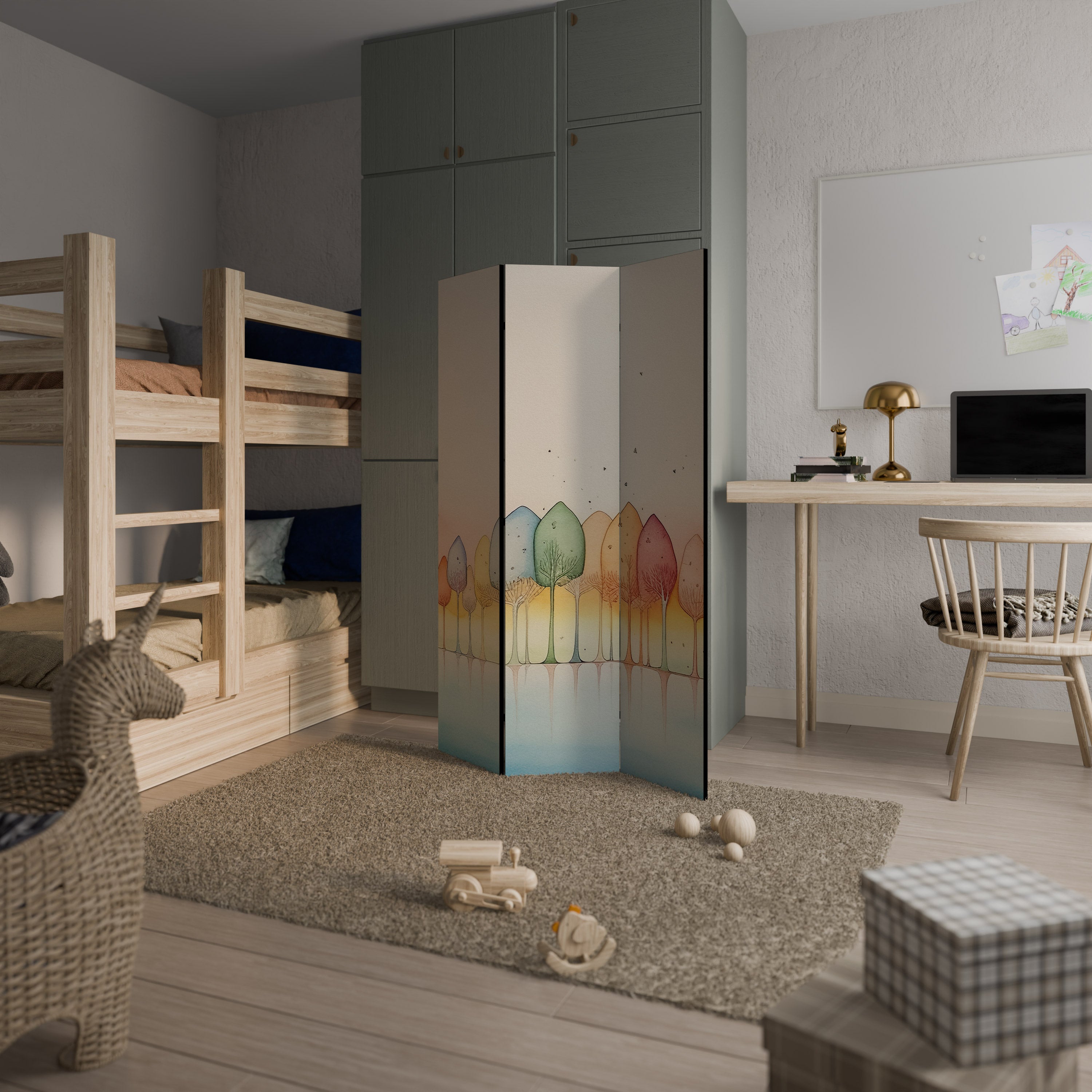 COLORFUL OASIS Decorative 3-Panel Room Divider