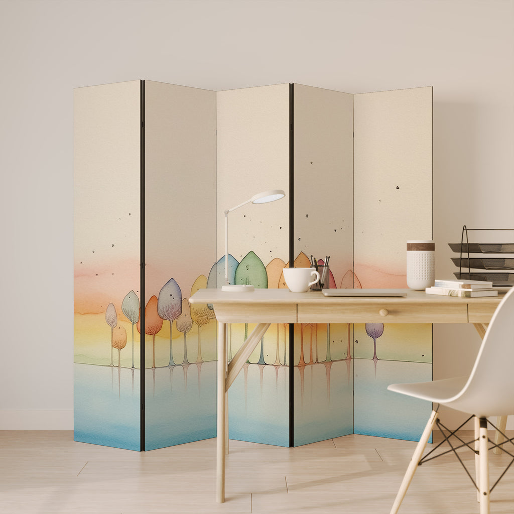 COLORFUL OASIS 5-Panel Room Divider