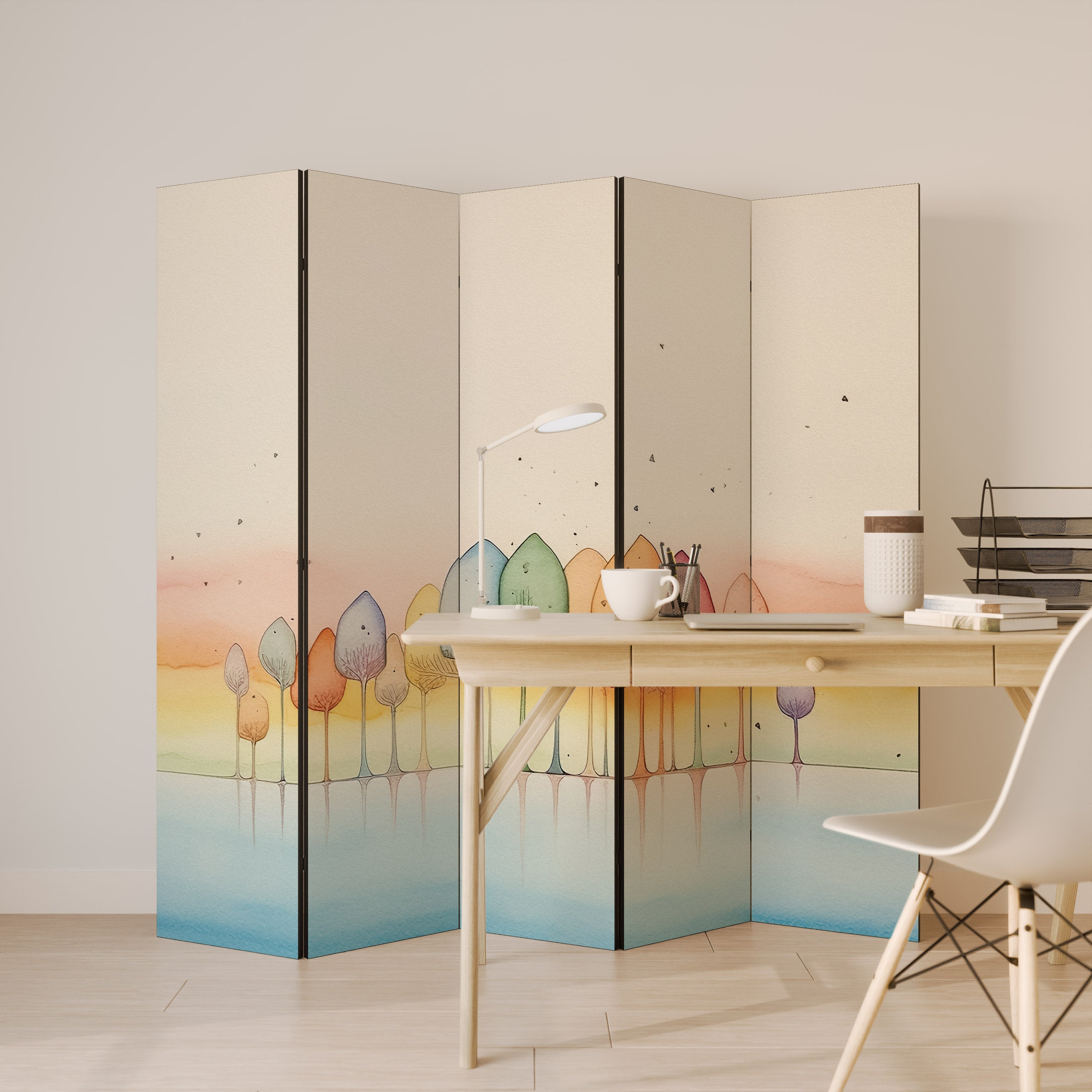 COLORFUL OASIS Decorative 5-Panel Room Divider