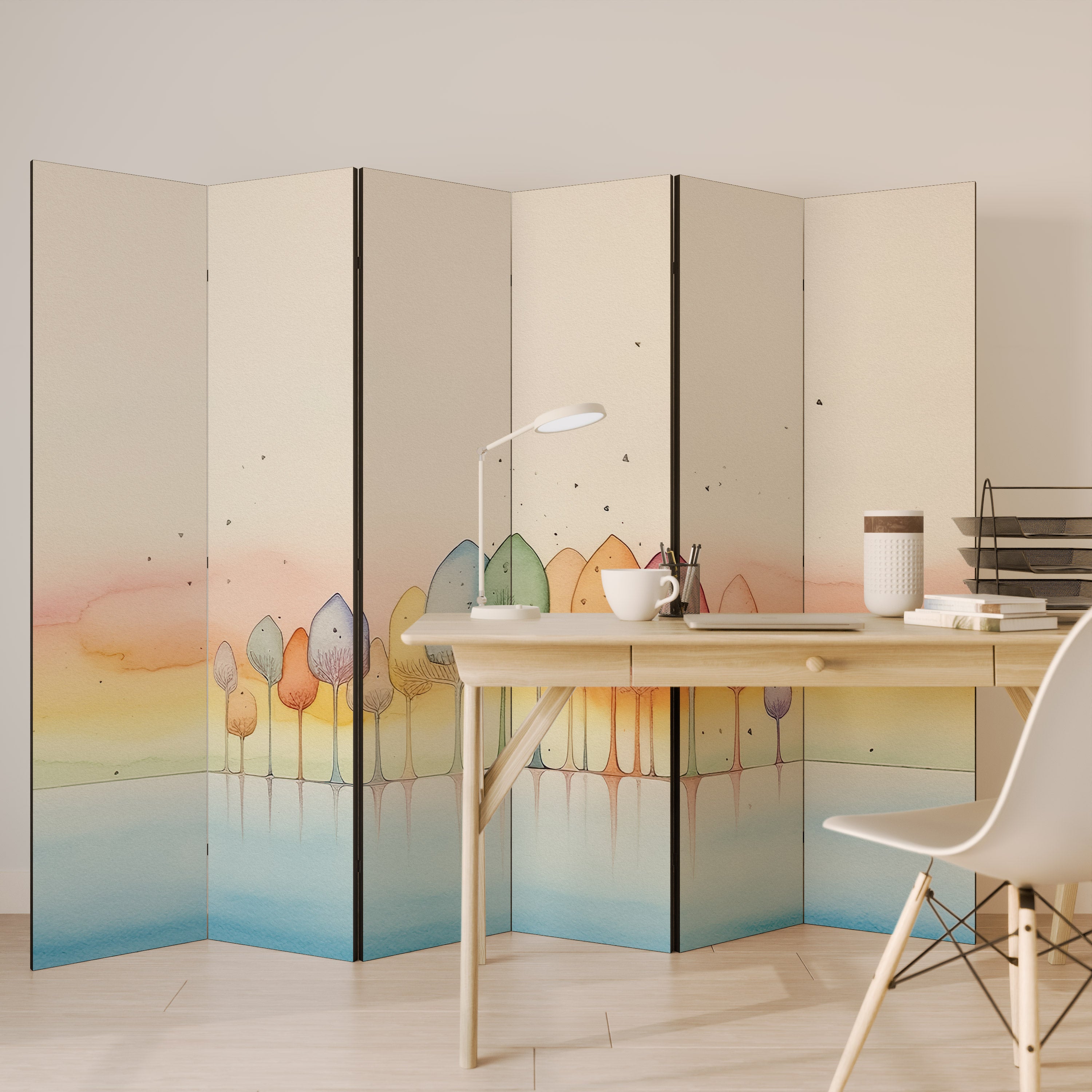COLORFUL OASIS Decorative 6-Panel Room Divider