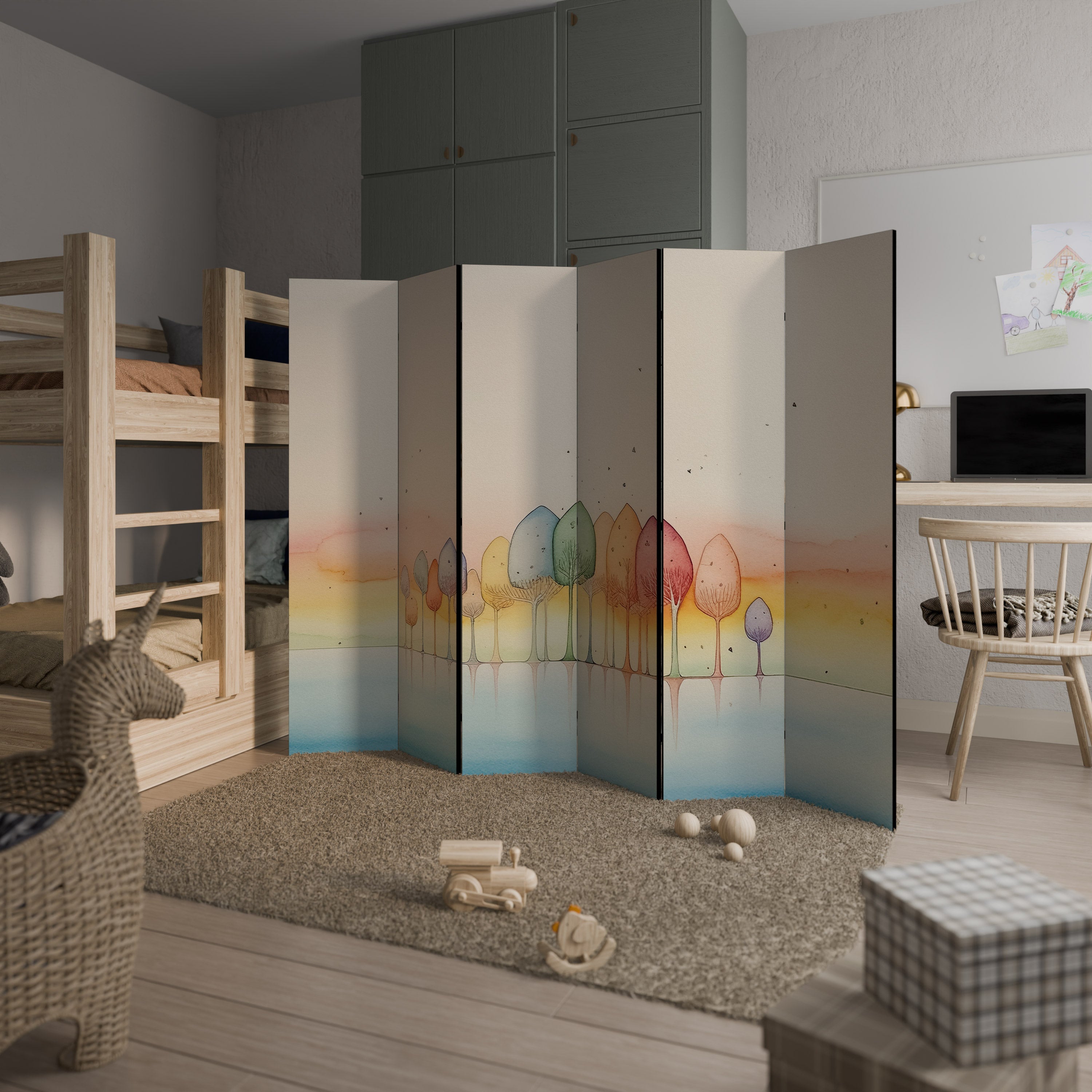 COLORFUL OASIS Decorative 6-Panel Room Divider