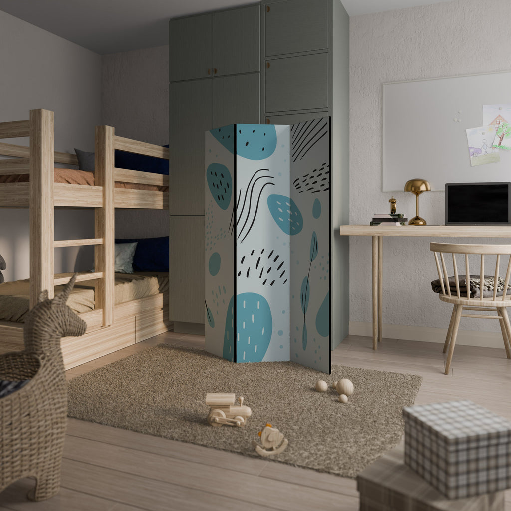 GREENISH FRENZY Decorative 3-Panel Room Divider