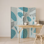GREENISH FRENZY 4-Panel Room Divider